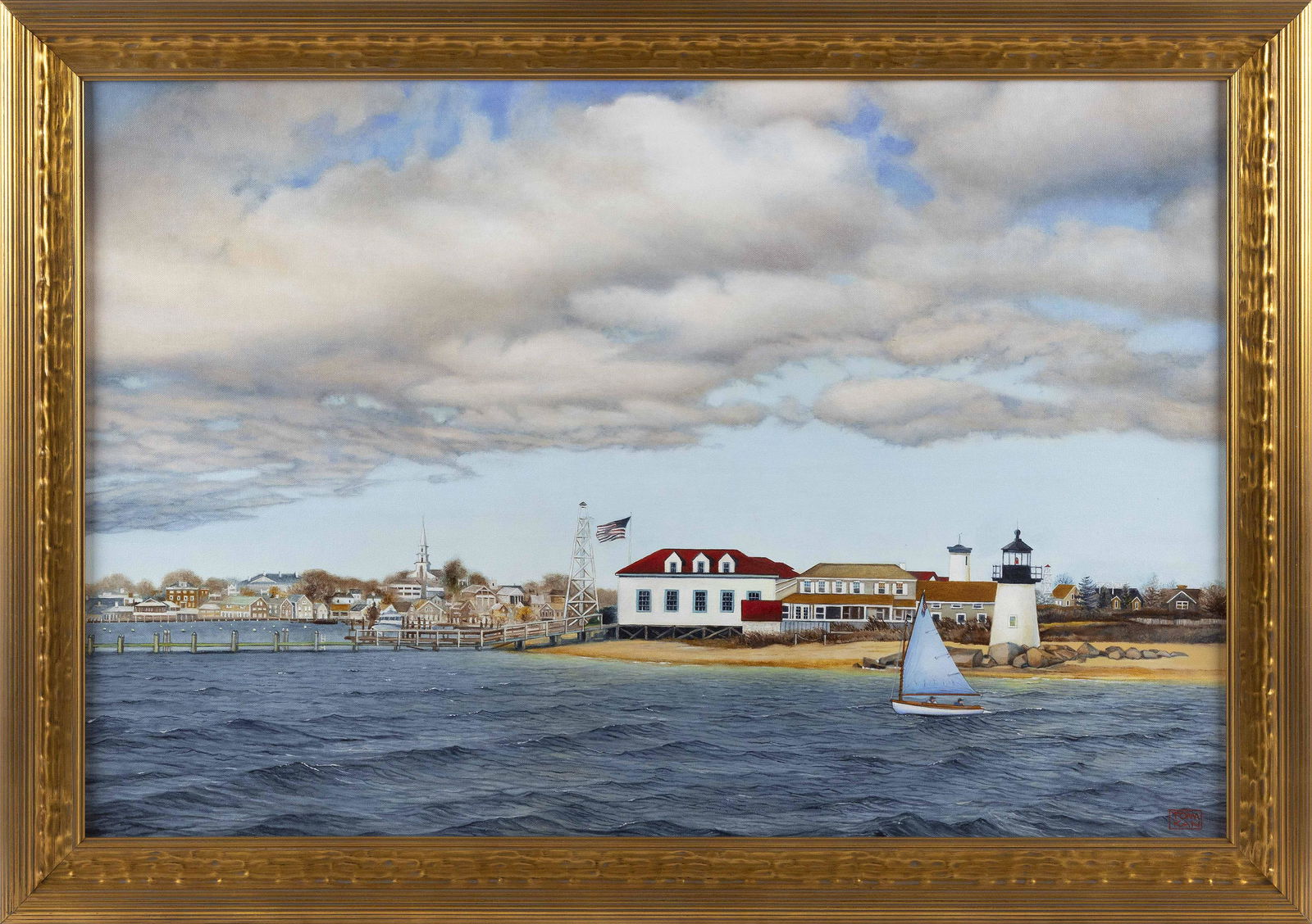 YASEMIN KYRENA TOMAKAN (Connecticut/Massachusetts/Turkey, b. 1958), "Harbor Breeze, Nantucket"., Oil (1 of 2)