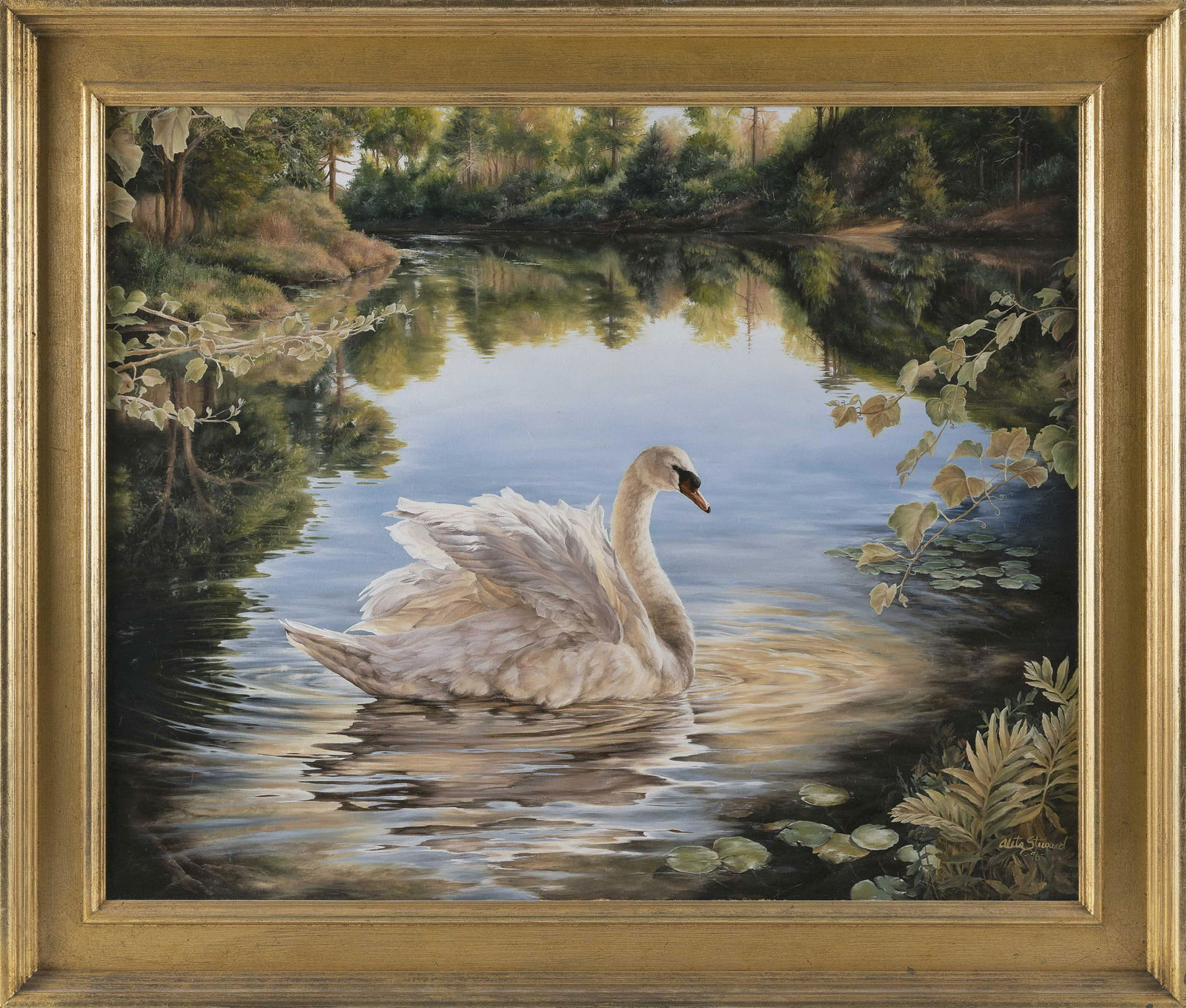 ALETA ROSSI STEWARD (Massachusetts, Contemporary), "Summer Solitude"., Oil on canvas, 23" x 29". (1 of 2)