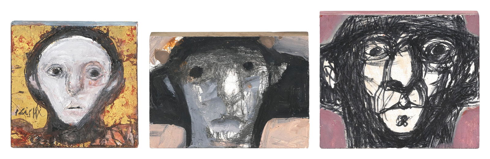 SELINA TRIEFF (New York/Massachusetts, 1934-2015), Three small portraits of hooded women., Mixed (1 of 2)