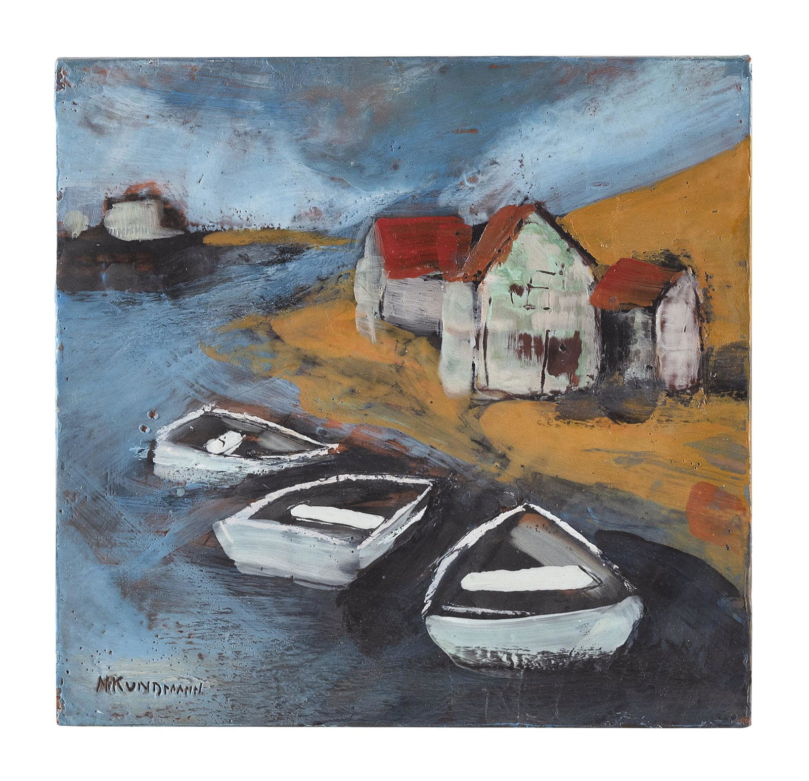 MARC KUNDMANN (Massachusetts, b. 1963), “Three’s a Charm”., Encaustic, oil stick (1 of 2)