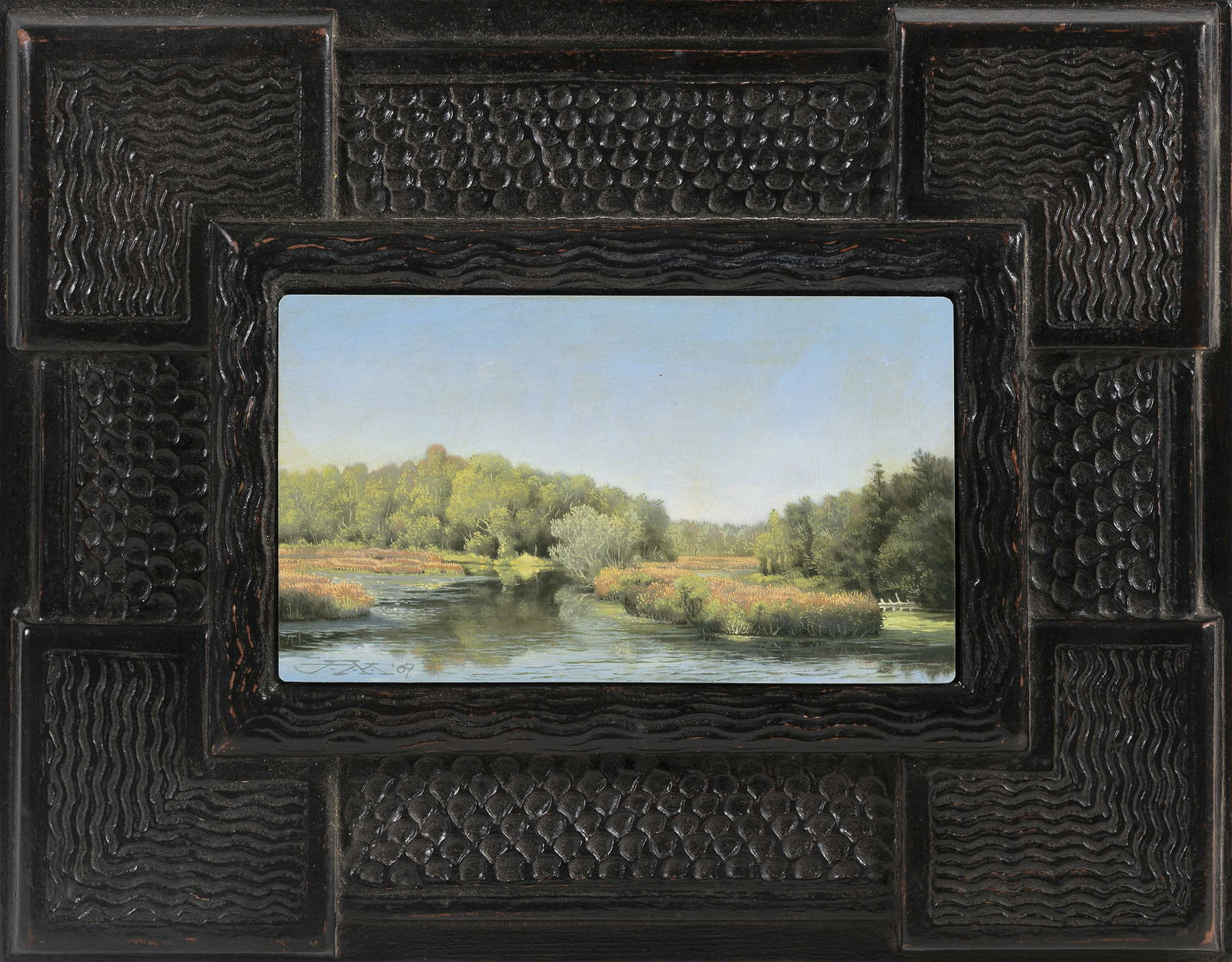 JON ALLAN MARSHALL (Massachusetts, b. 1964), "Charles River Bend, Dover, Massachusetts"., Oil on (1 of 2)