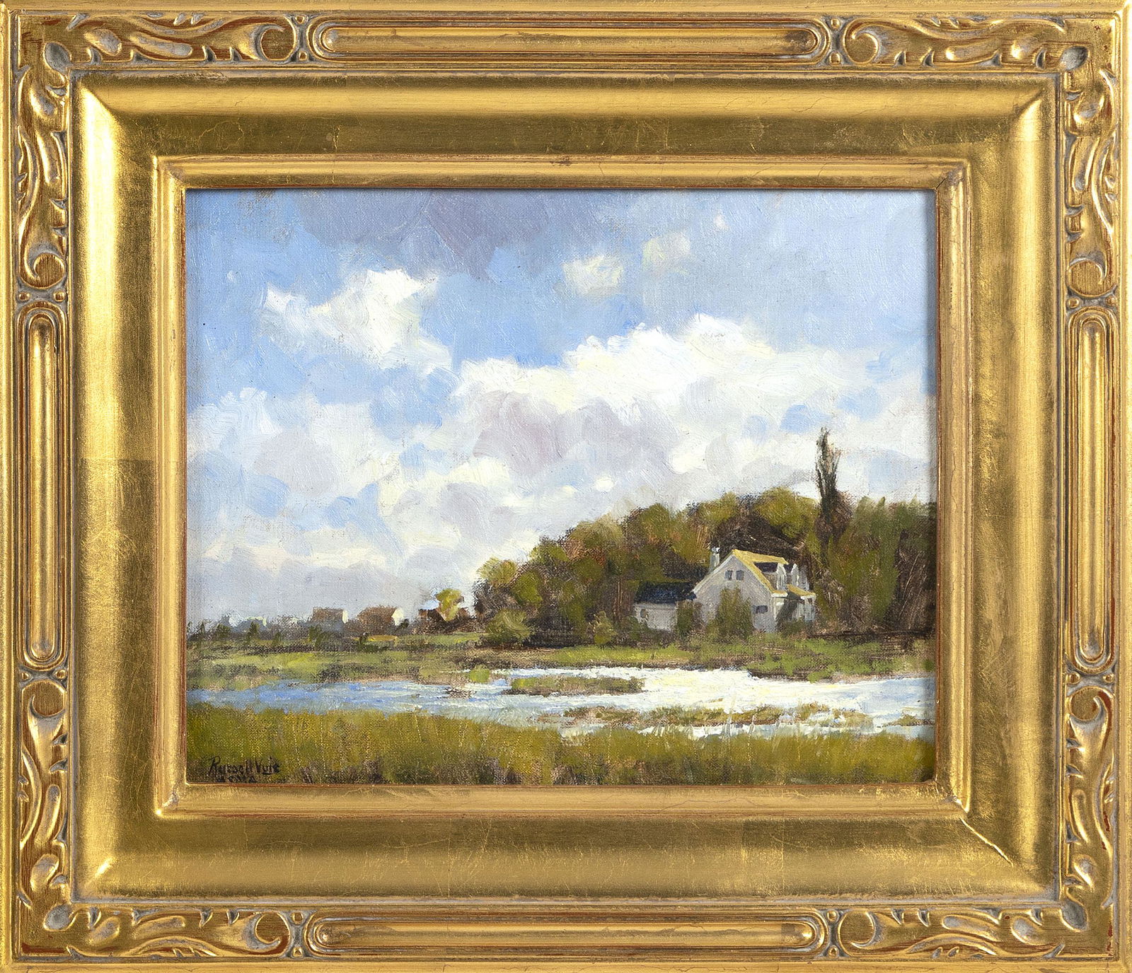 RUSSELL VUJS (Cape Cod, Massachusetts, Contemporary), “Marsh Home, Wellfleet”., Oil on (1 of 1)