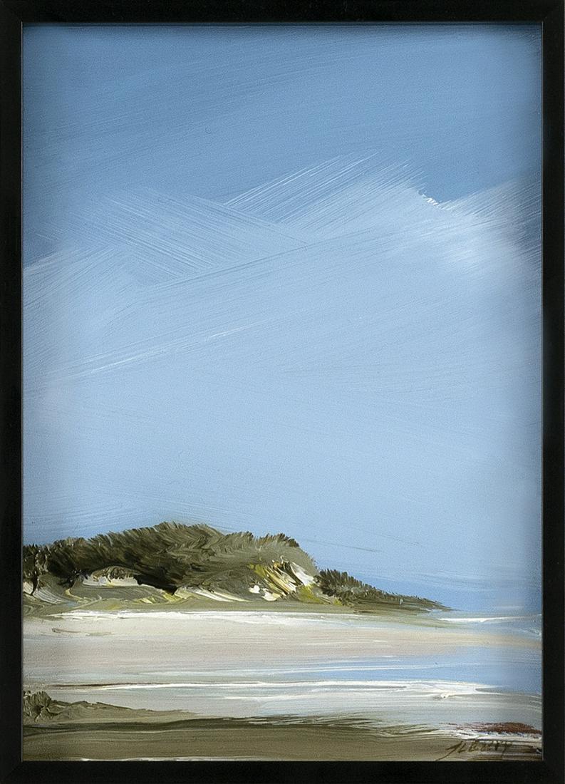 RICK FLEURY (Massachusetts, b. 1960), "Solo", Pleasant Bay, Orleans., Oil on copper, 7" x 5". Framed (1 of 2)