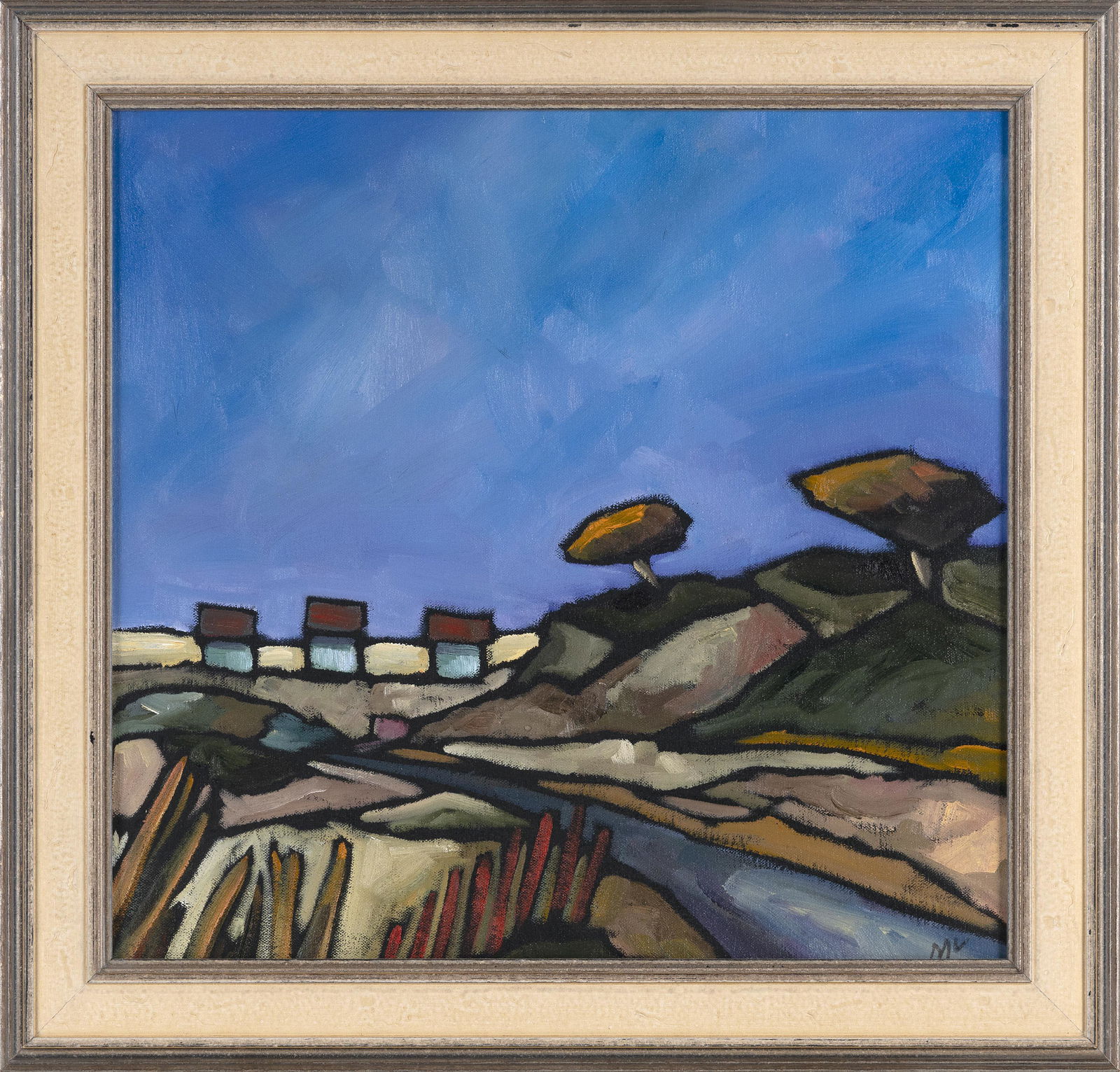 MICHAEL MCGUIRE (Massachusetts, b. 1953), “Landscape #11”., Oil on canvas, 15” x (1 of 2)