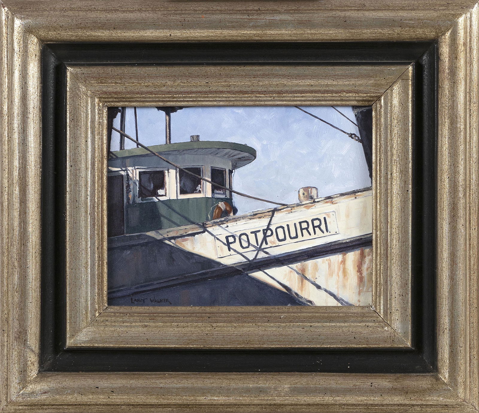 LANCE WALKER (Massachusetts/Maine, Contemporary), “Potpourri” (Fishing Boat, Lewis Bay, (1 of 2)