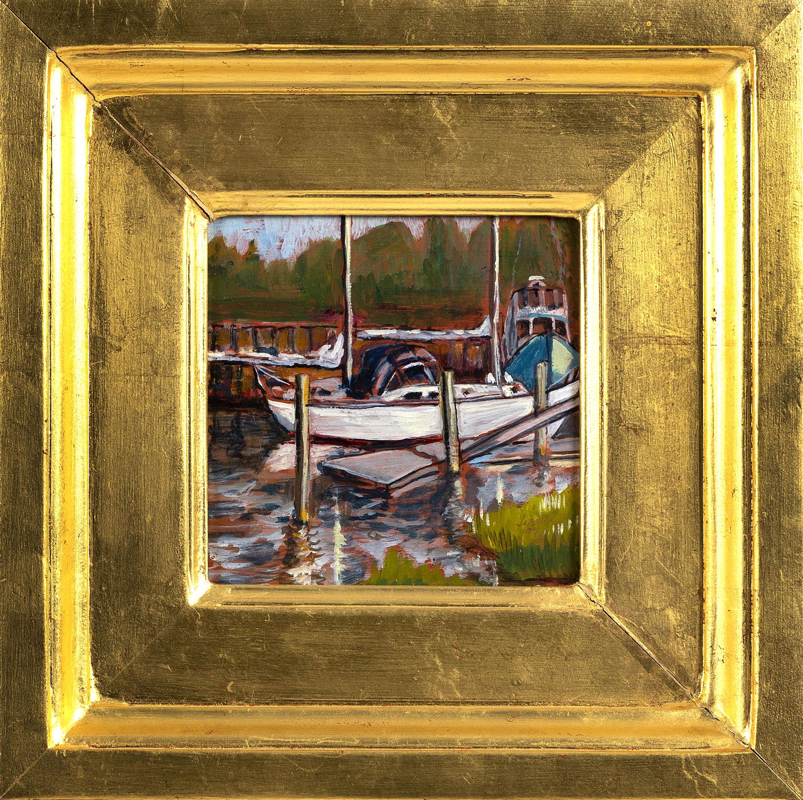 JEROME GREENE (Massachusetts, Contemporary), “Rock Harbor, Eastham Side”., Oil on board, (1 of 1)