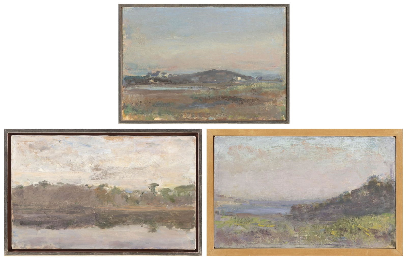 ROBERT DUTOIT (Massachusetts, b. 1956), Three Outer Cape landscapes:, Oils on canvas, 9” x (1 of 7)