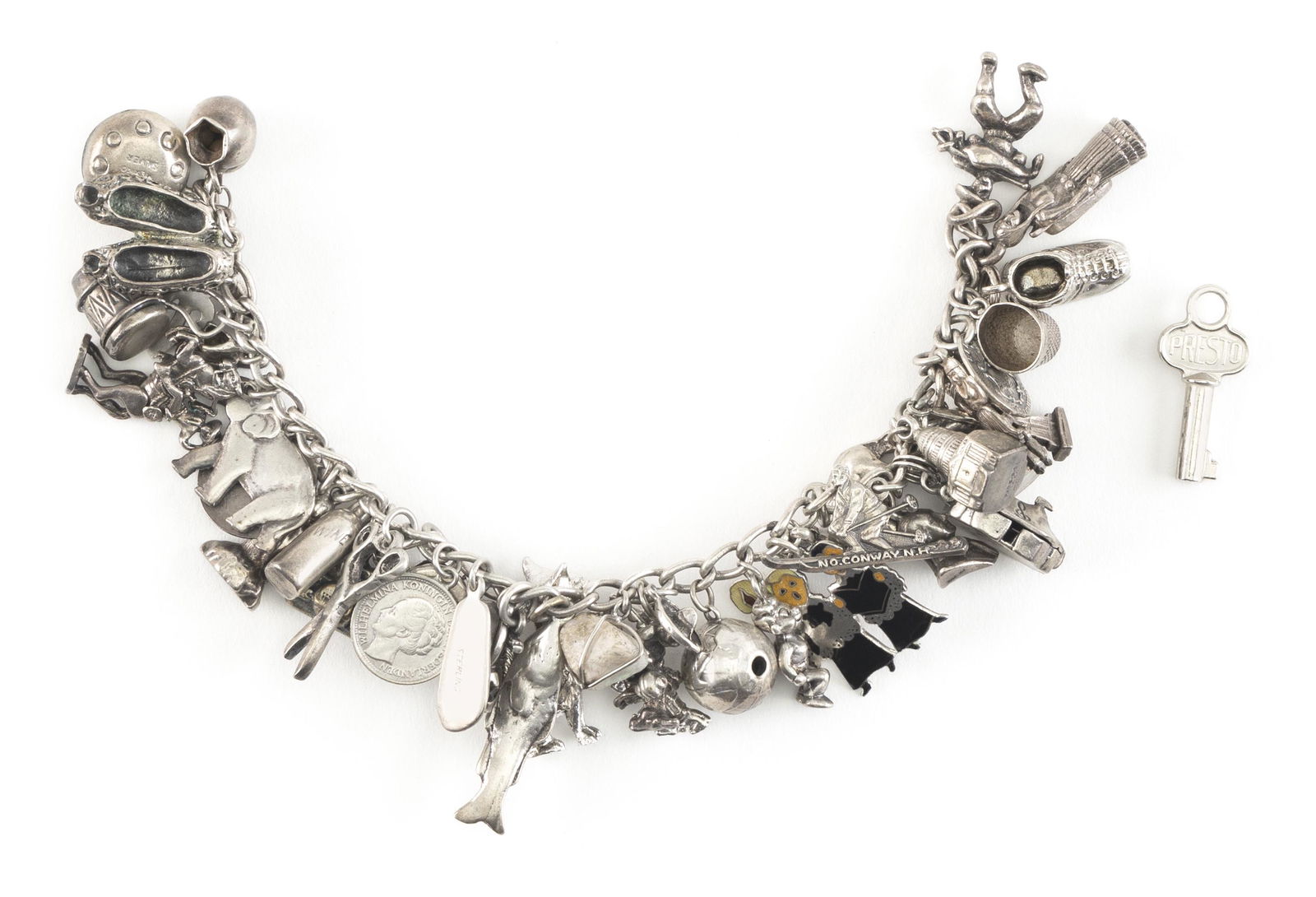 STERLING SILVER CHARM BRACELET Approx. 81.14 total dwt. (1 of 1)