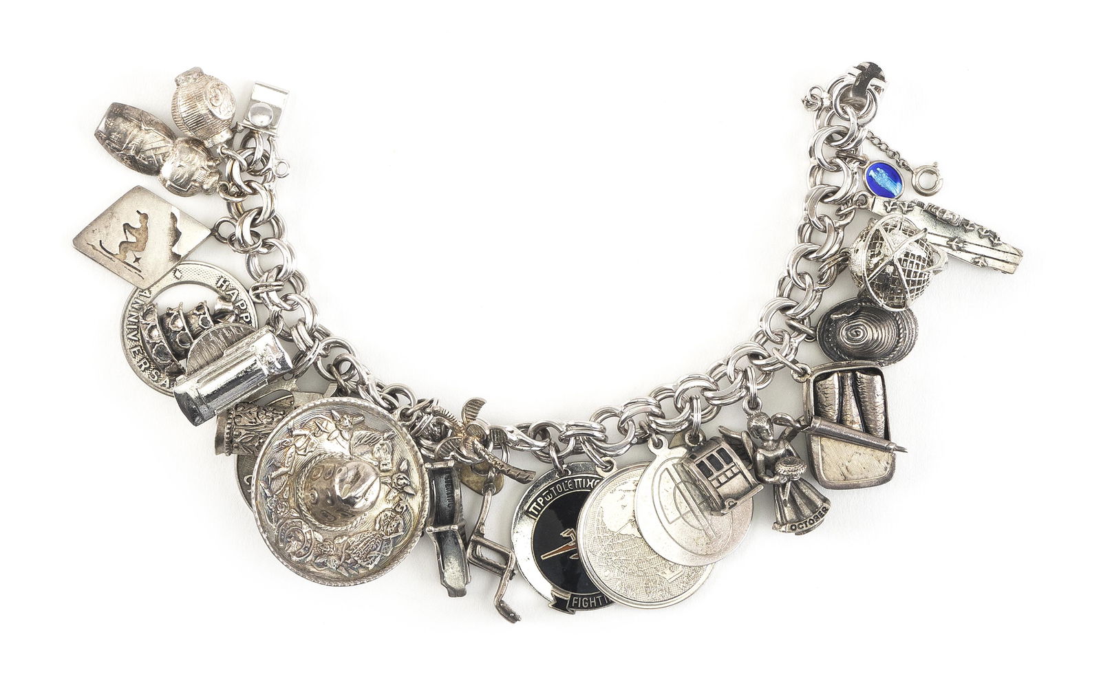 STERLING SILVER CHARM BRACELET Approx. 72.53 total dwt. (1 of 1)
