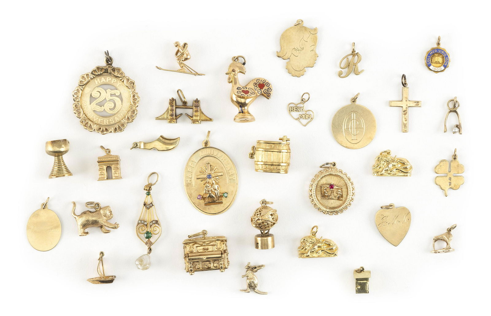 THIRTY ASSORTED 14KT YELLOW GOLD CHARMS Approx. 49.56 total dwt. (1 of 1)