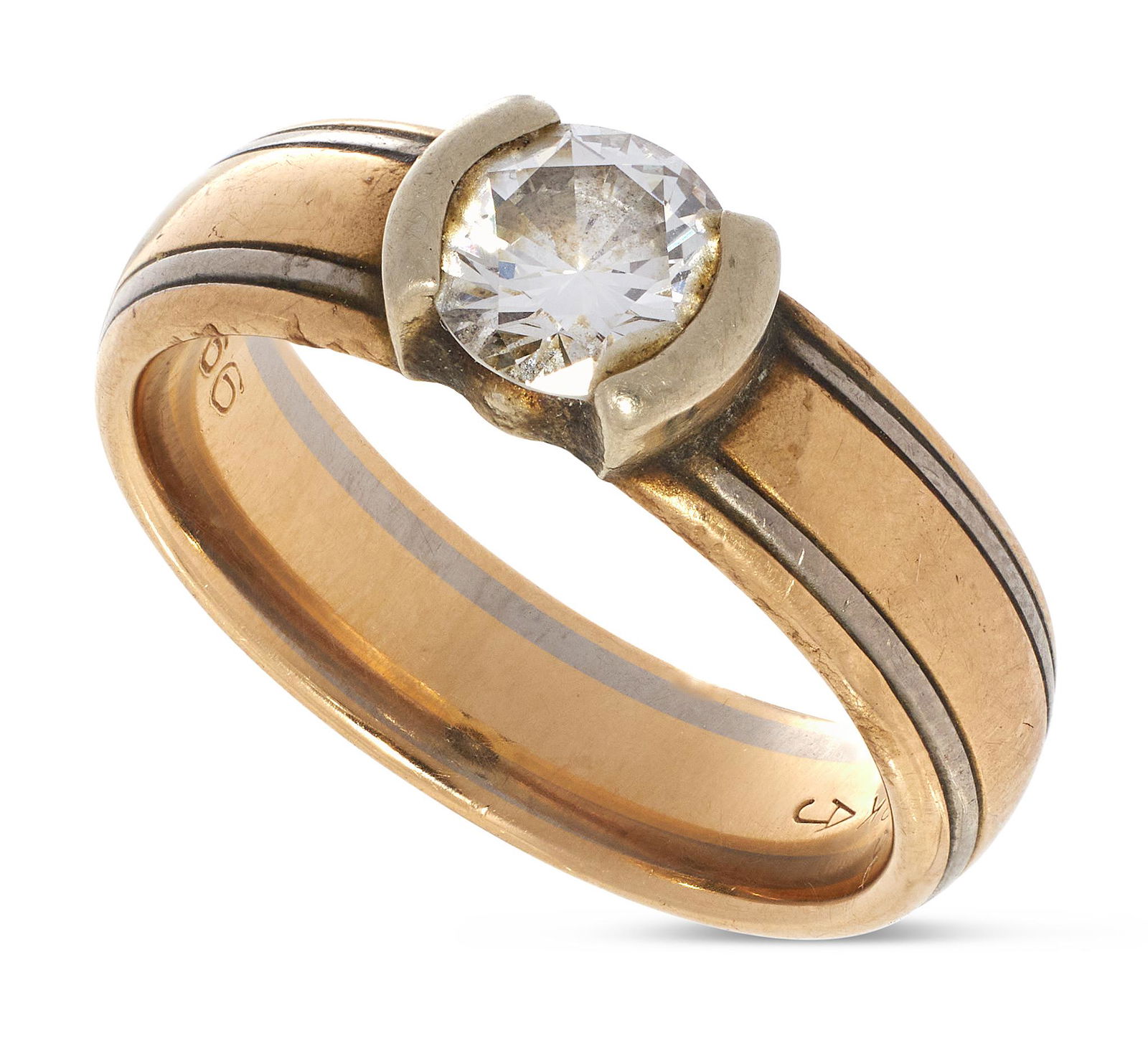 PLATINUM AND 18KT YELLOW GOLD DIAMOND RING Approx. 5.11 total dwt. (1 of 1)