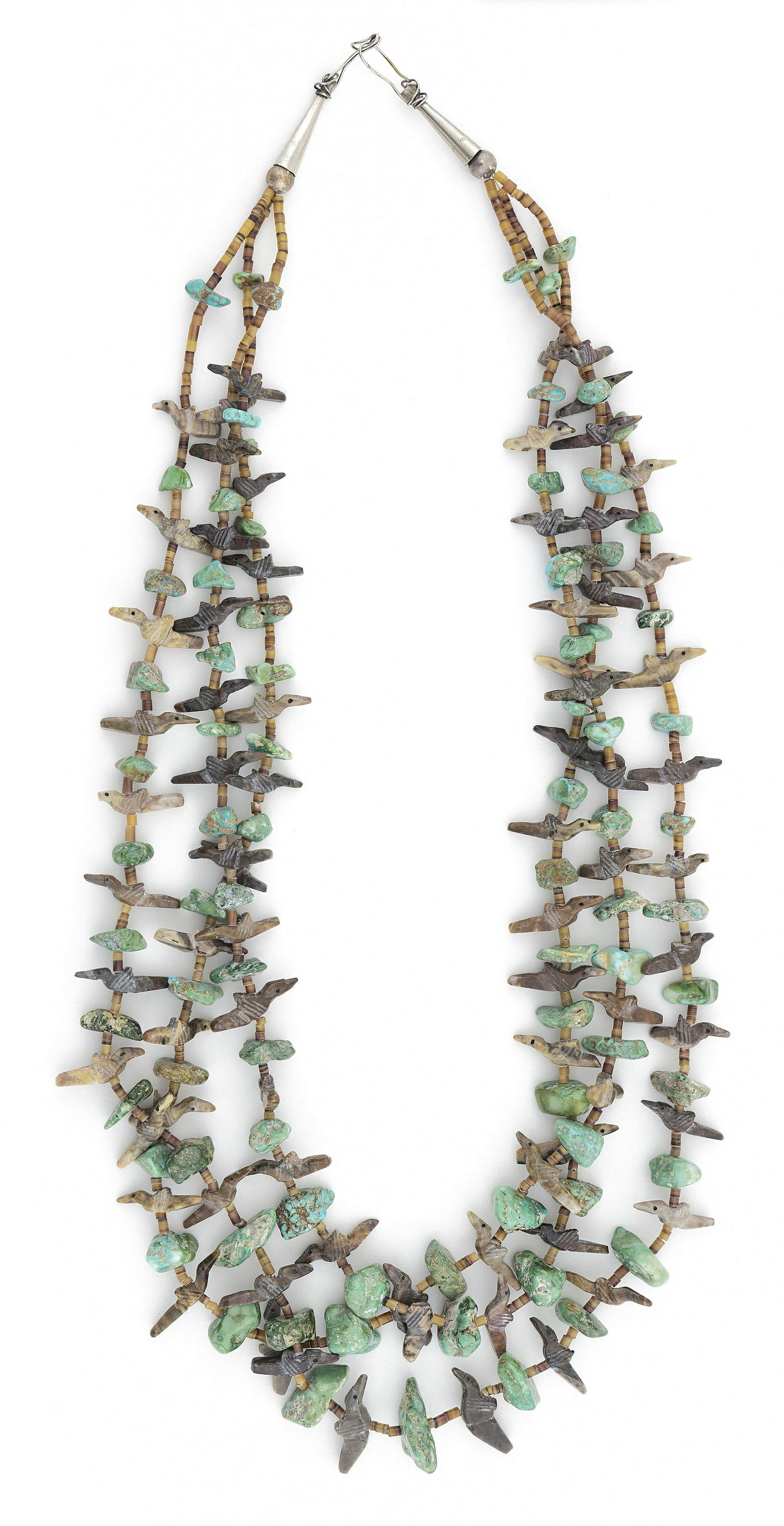 NAVAJO OR PUEBLO BIRD FETISH NECKLACE Mid- to Late 20th Century Approx. 215 total grams (1 of 1)
