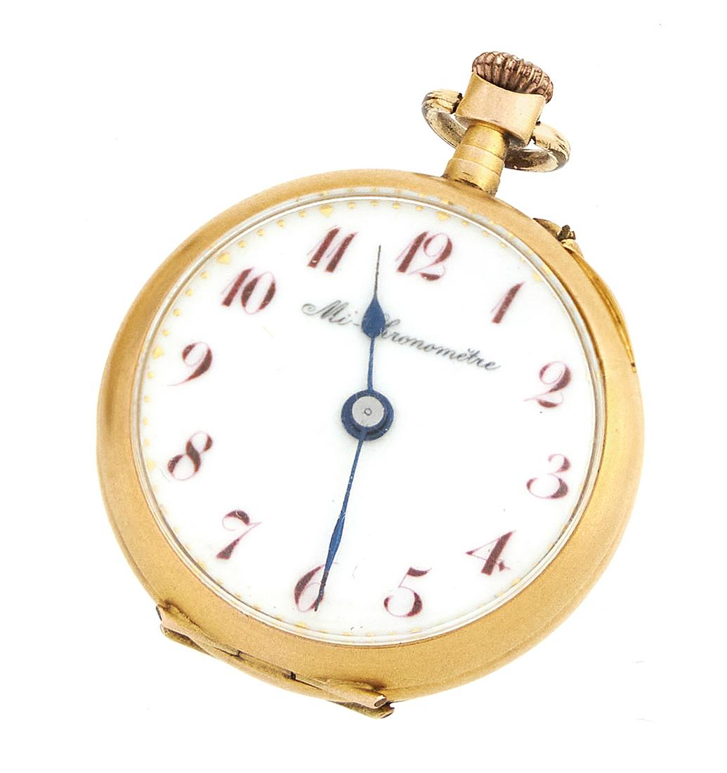 12KT YELLOW GOLD ENAMELED POCKET/PENDANT WATCH Approx. 8.33 total dwt. (1 of 1)