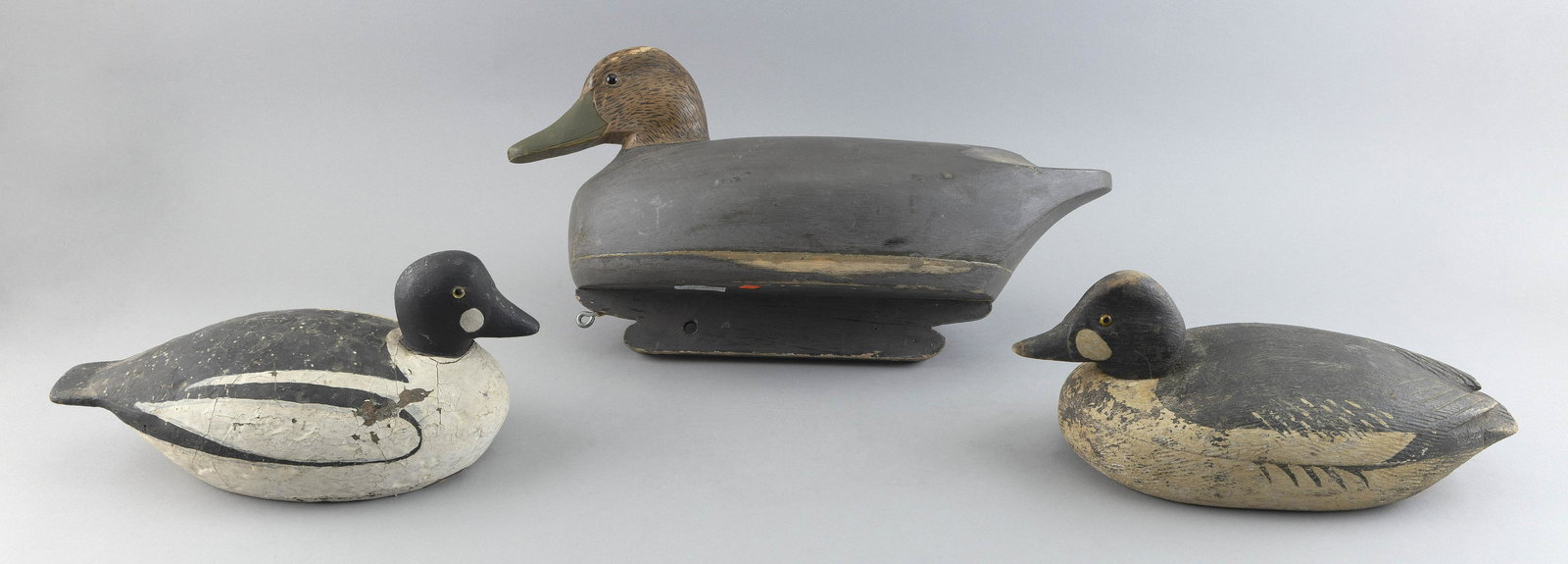 THREE MASSACHUSETTS DECOYS 20th Century Lengths from 12” to 18”. (1 of 3)