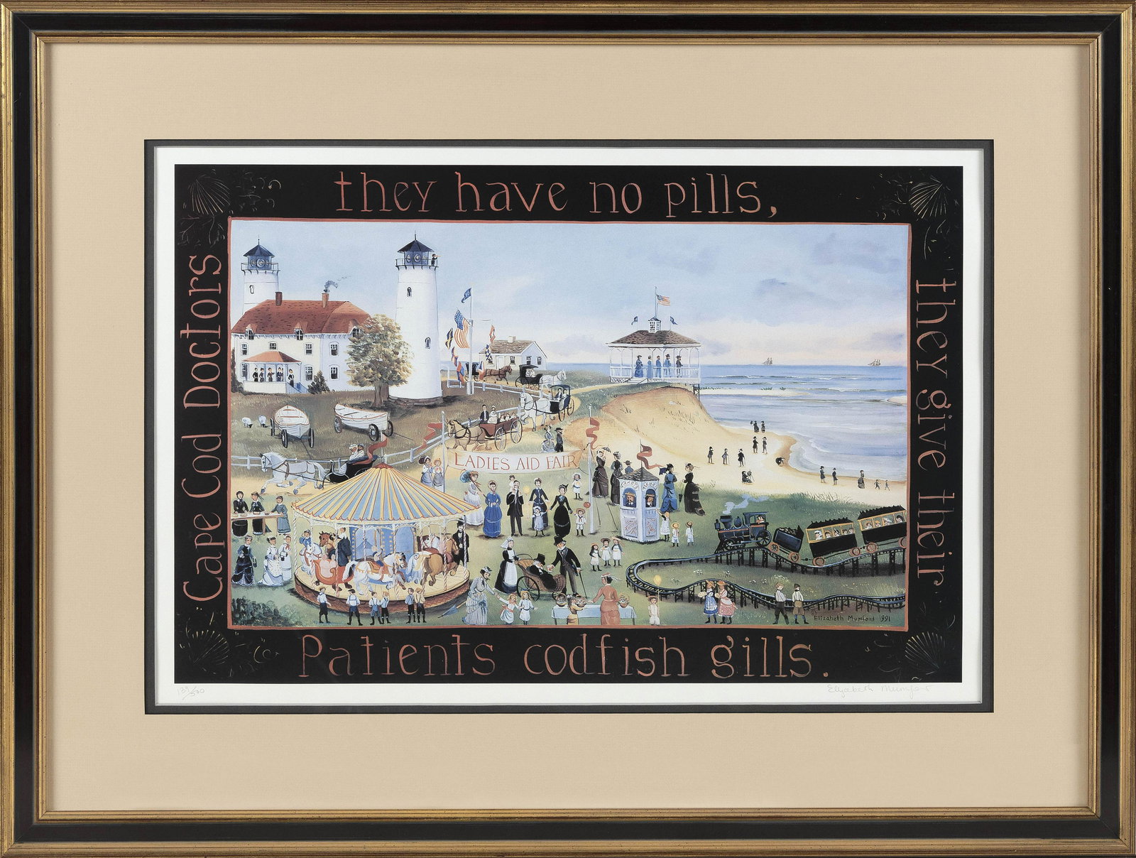 ELIZABETH MUMFORD (Massachusetts, 1950-2020), "Cape Cod Doctors they have no pills, they give their (1 of 2)