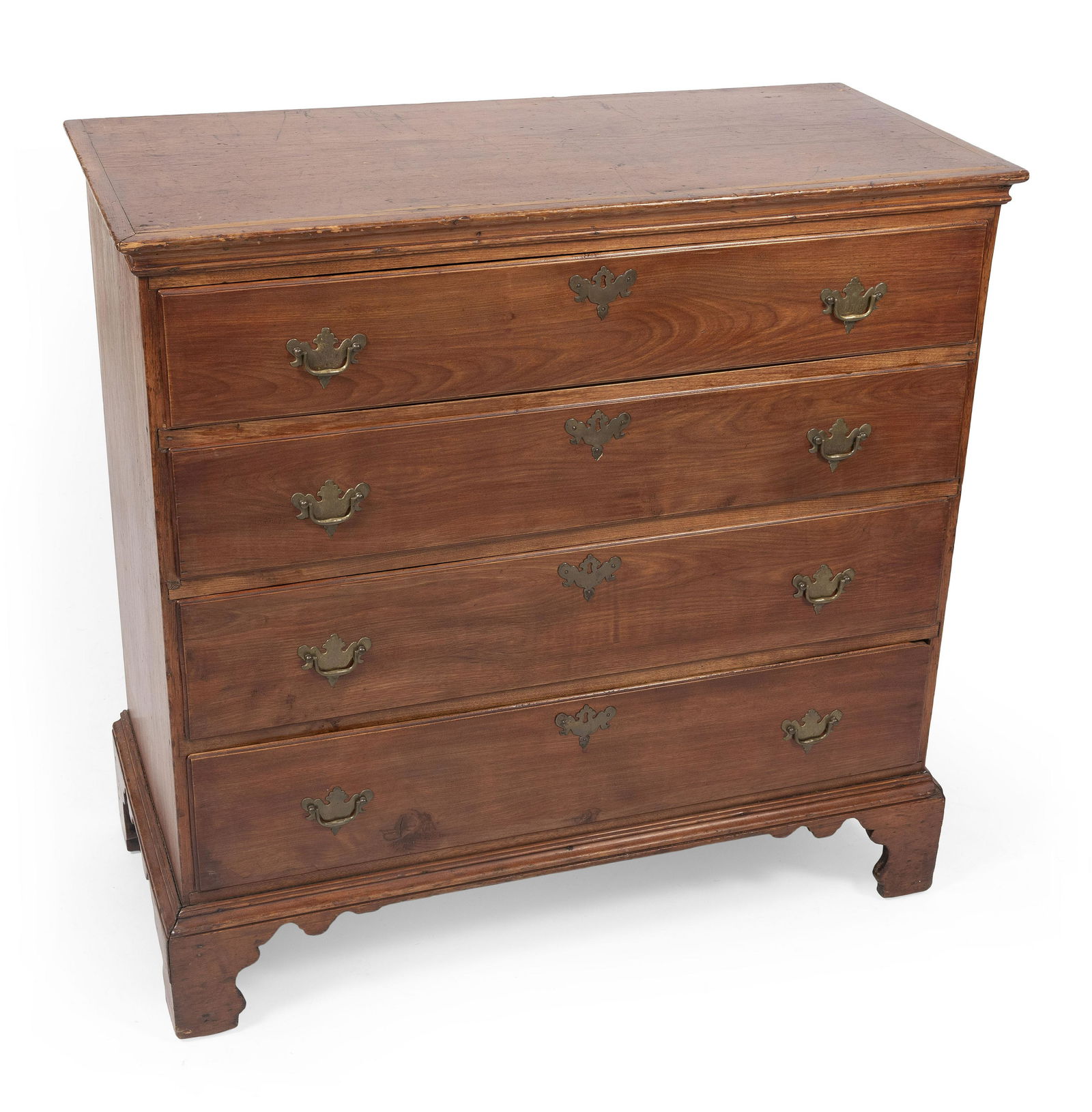 CHIPPENDALE FOUR-DRAWER CHEST Connecticut, Last Quarter of the 18th Century Height 38.25”. (1 of 1)