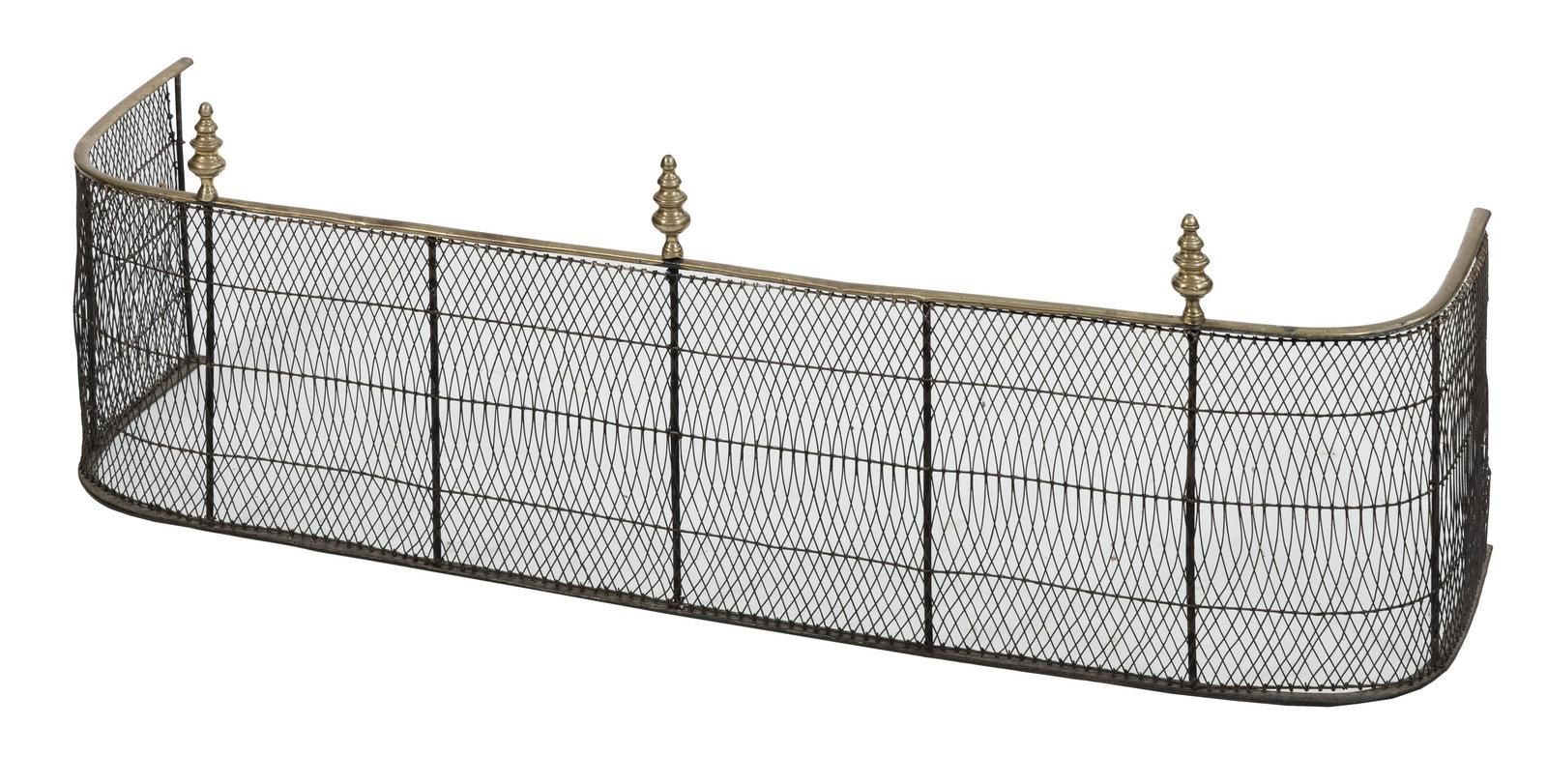BRASS AND WIRE FIRE FENDER Late 18th Century Height 16.5”. Width 53.5”. Depth 15”. (1 of 1)