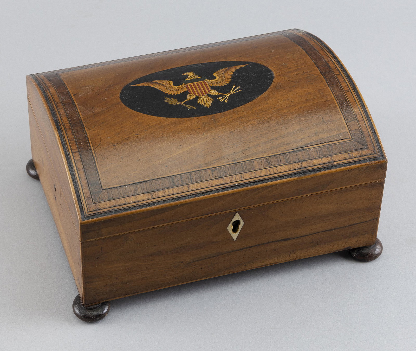 INLAID DESK BOX 19th Century Height 5”. Width 9.5”. Depth 7.5”. (1 of 3)