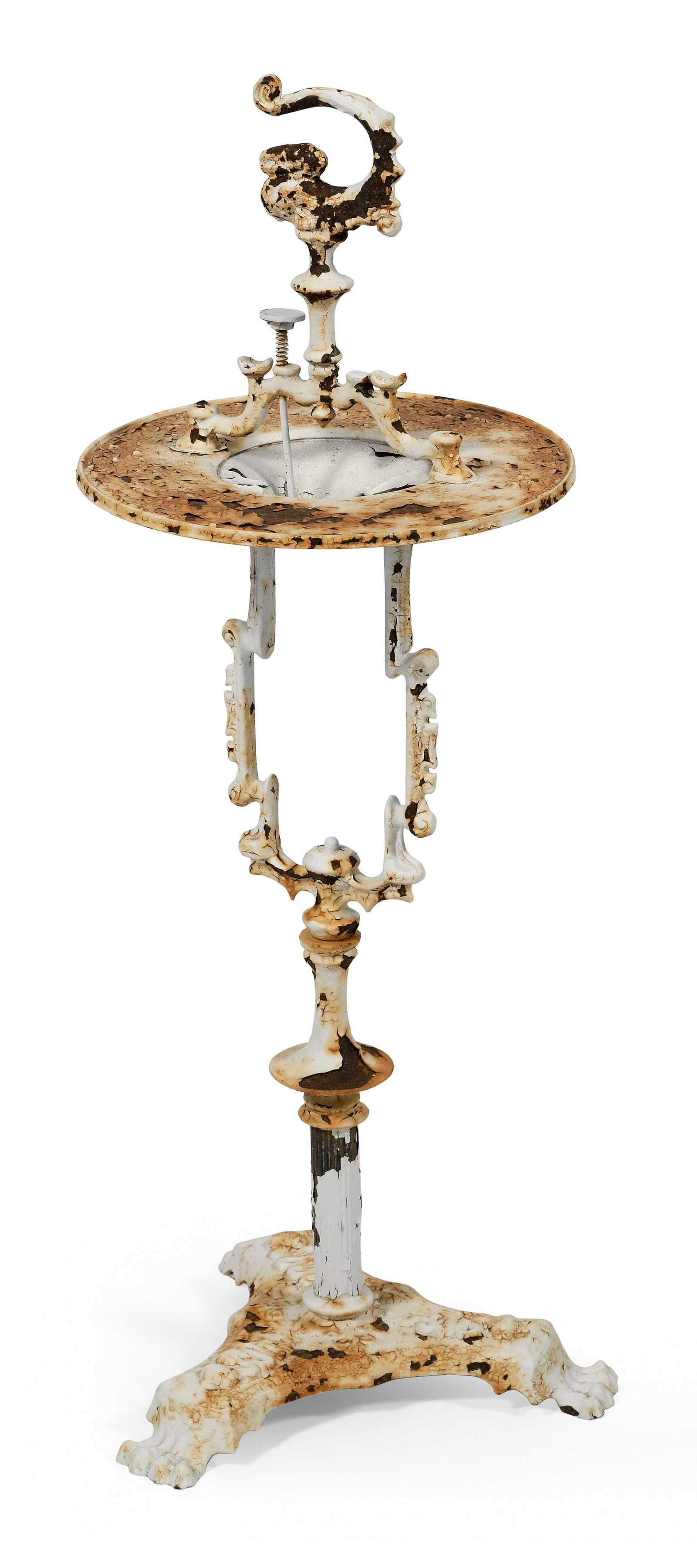 CAST IRON SMOKING STAND Circa 1900 Height 32”. (1 of 1)