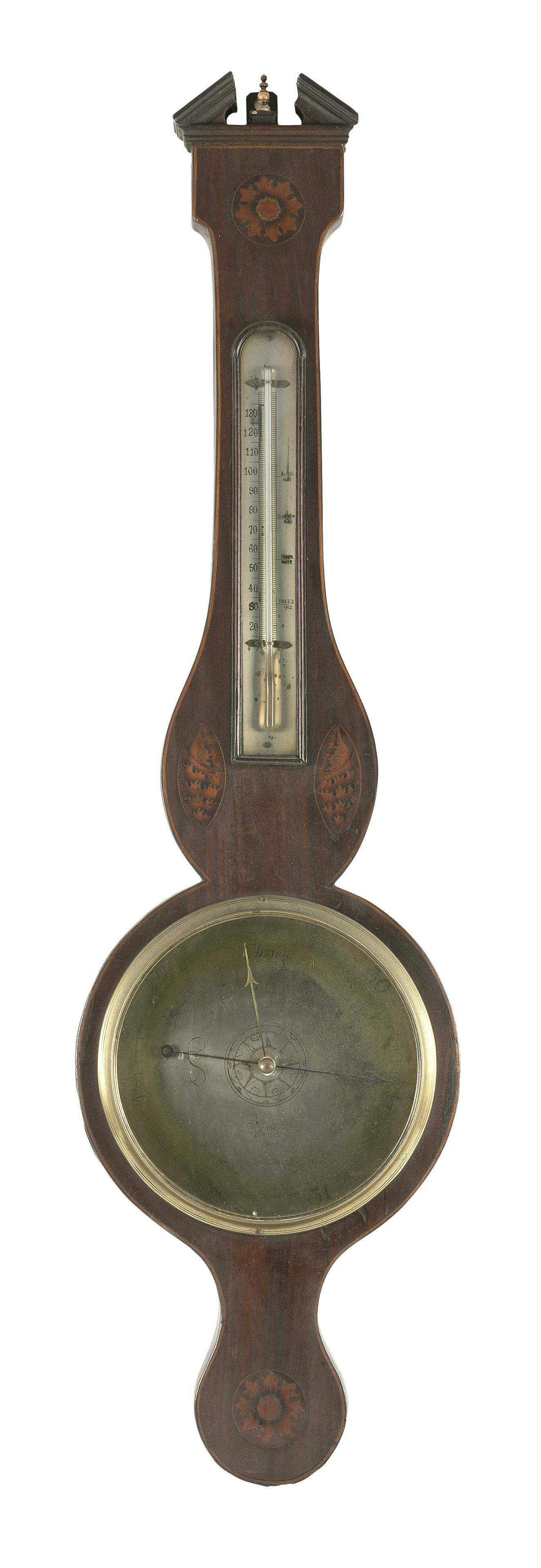 ENGLISH BANJO BAROMETER 19th Century Height 39.25”. (1 of 1)