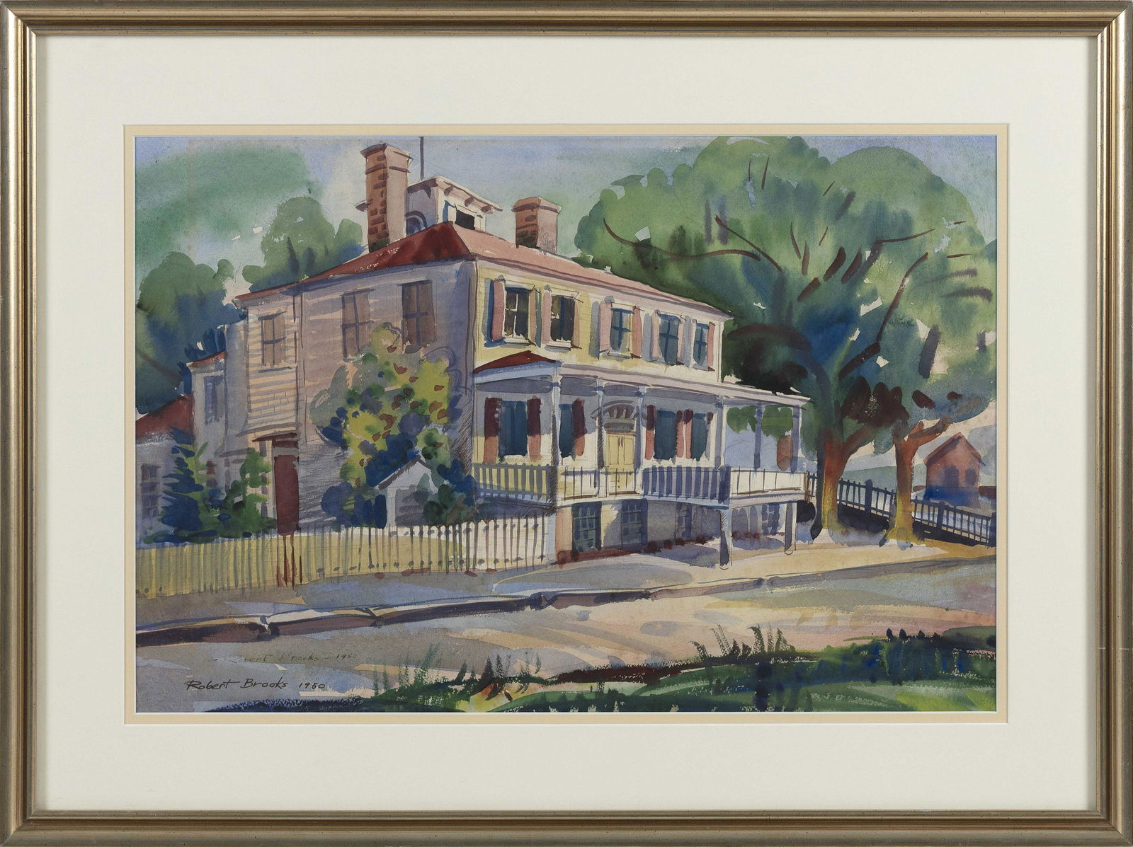 ROBERT BROOKS (Massachusetts, 1922-1992), A house in Mattapoisett, Massachusetts., Watercolor, (1 of 2)