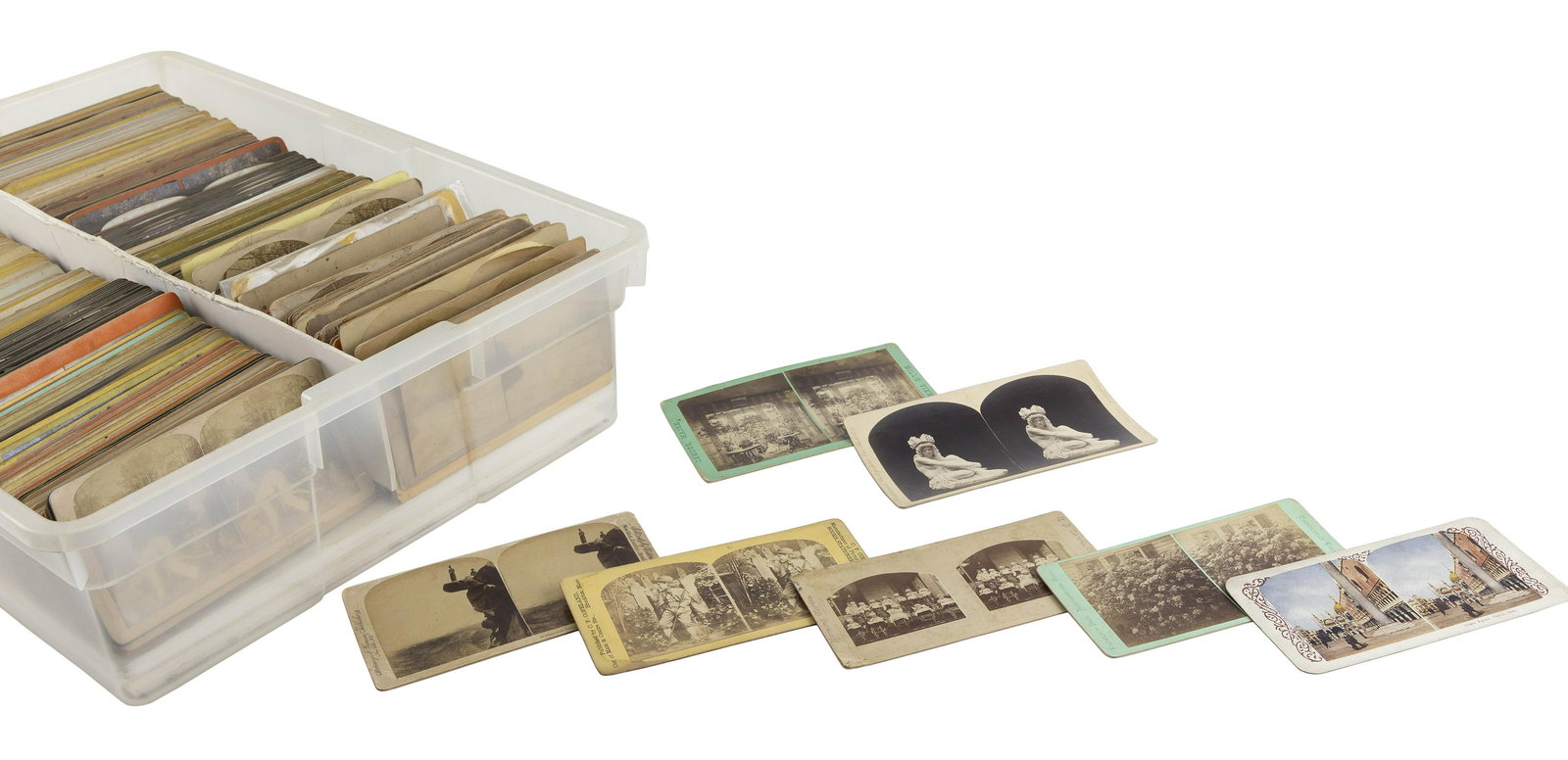 APPROX. 630 STEREOPTICON CARDS Late 19th/Early 20th Century Each approx. 3.5” x 7”. (1 of 4)