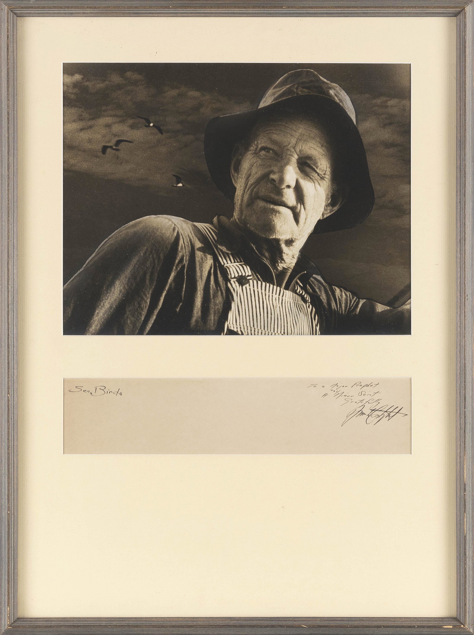 SEA BIRDS PORTRAIT PHOTOGRAPH OF ANDREW WYETH 20th Century 10.75" x 13.75" sight. Framed 24.75" x (1 of 2)