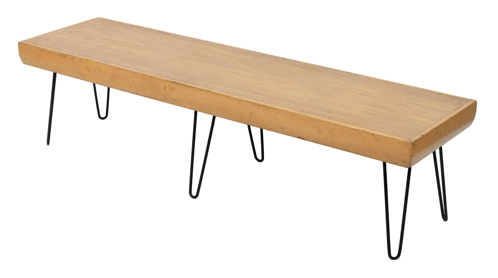 MID-CENTURY SCANDINAVIAN-STYLE BENCH 20th Century Height 16”. Length 65”. Width 17” (1 of 1)
