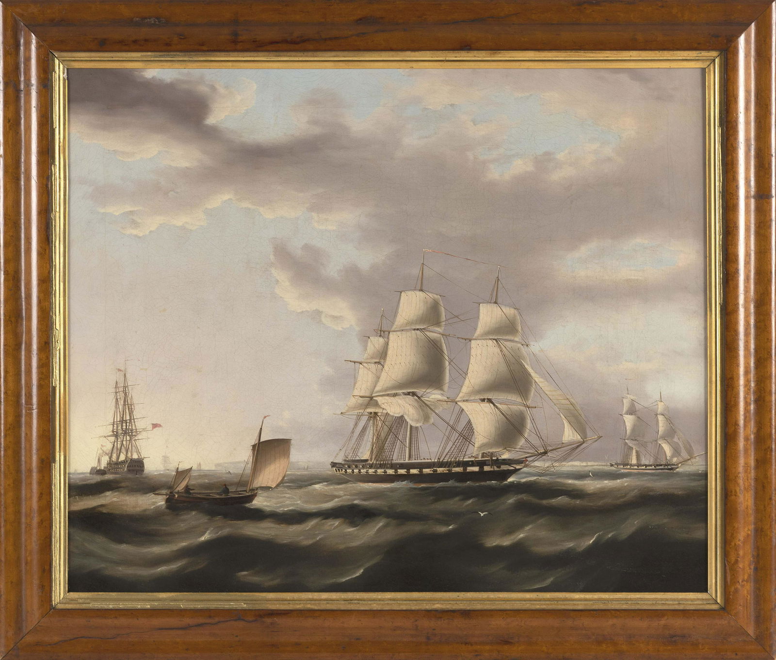 ENGLISH SCHOOL (19th Century,), Pair of marine paintings., Oils on canvas, 19.75” x (1 of 4)