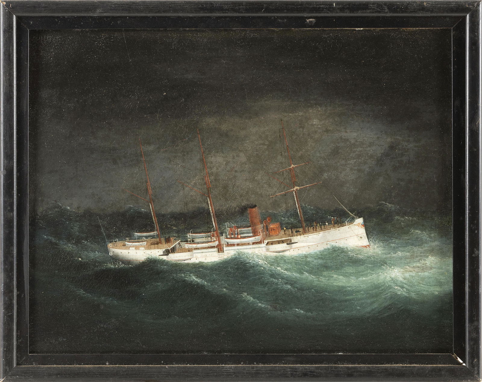 CHINESE SCHOOL (Late 19th/Early 20th Century,), Portrait of the U.S.S. Petrel., Oil on panel, (1 of 2)