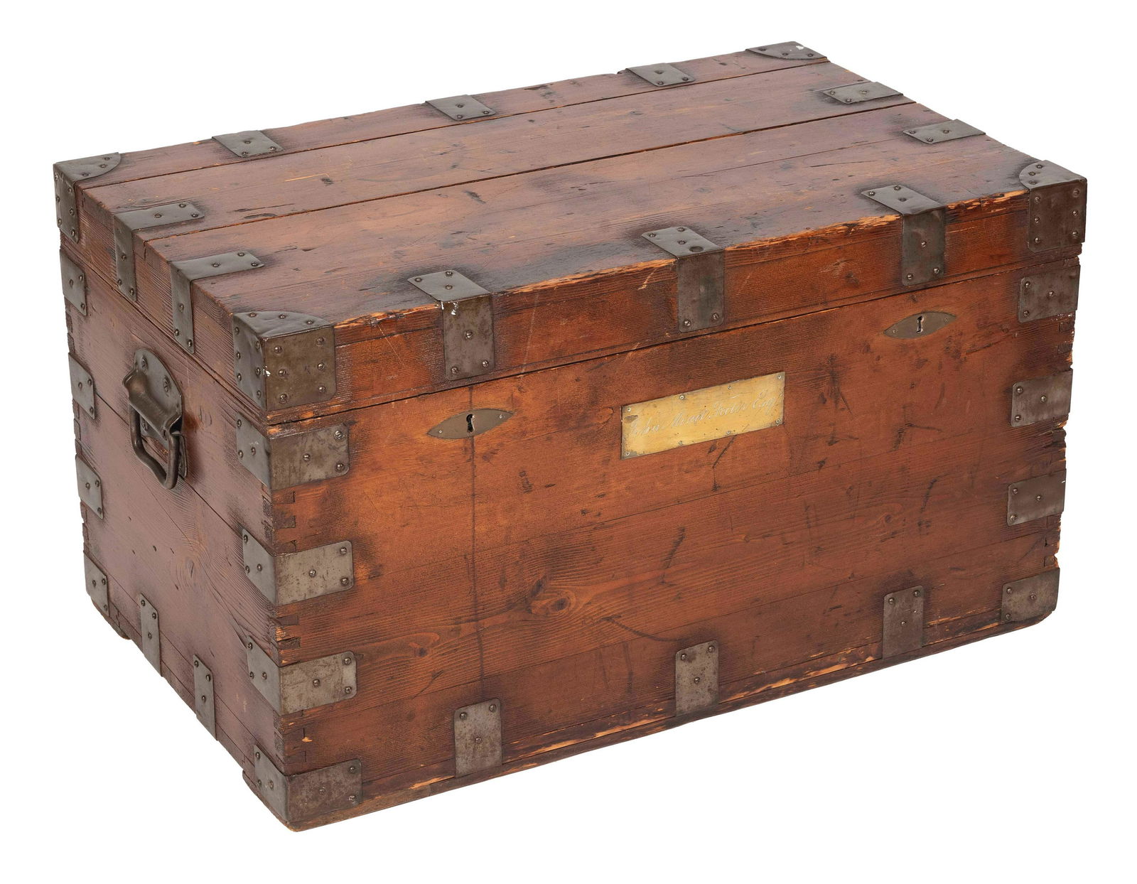 CAPTAIN'S TRUNK 19th Century Height 20.5”. Width 36”. Depth 22”. (1 of 1)