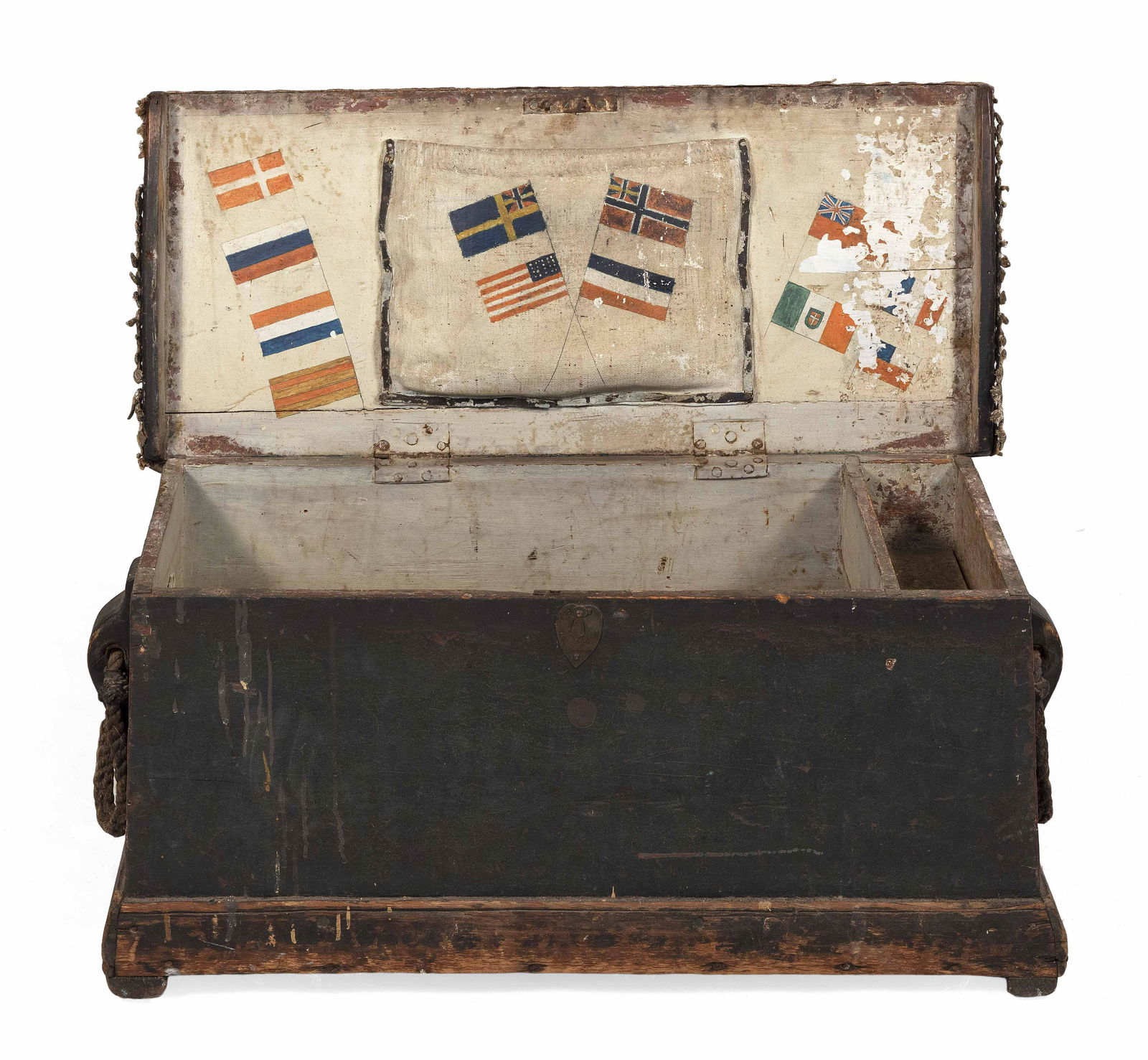 SEA CHEST 19th Century Height 17". Width 37.5". Depth 17.5". (1 of 2)