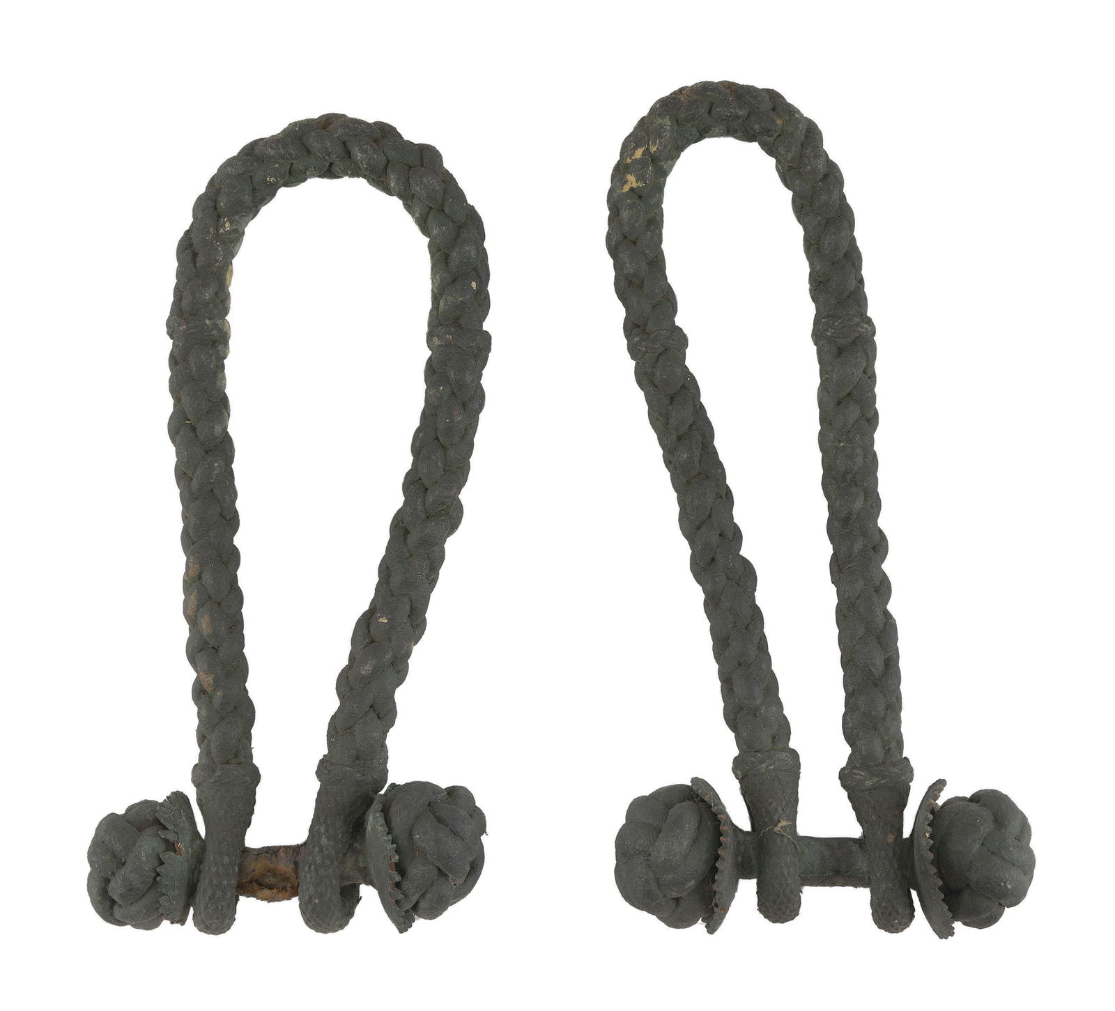 PAIR OF SAILOR-MADE ROPEWORK BECKETS 19th Century Lengths 11". (1 of 1)