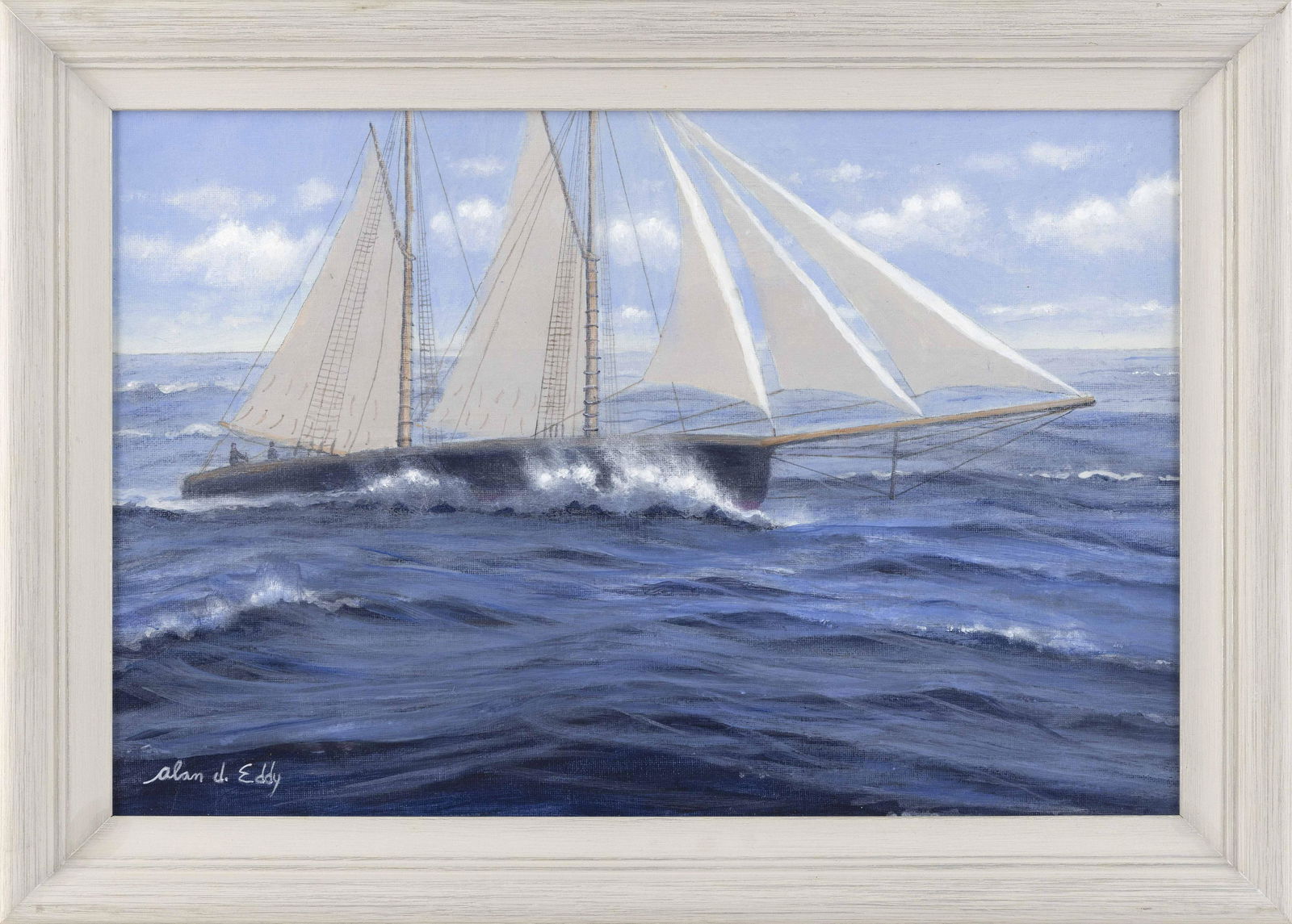 ALAN J. EDDY (Massachusetts, b. 1940), "Rounding the Horn"., Oil on board, 12" x 18". Framed 15" x (1 of 2)