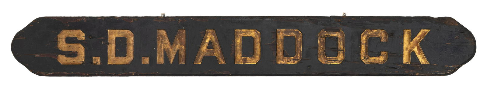 LIBERTY SHIP QUARTERBOARD "S.D. MADDOCK" 20th Century Height 10". Length 82". (1 of 1)