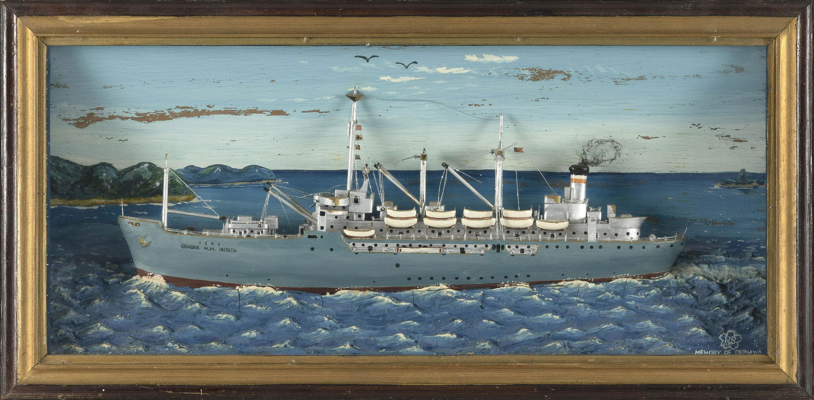 SHADOW BOX MODEL OF THE FREIGHTER “GENERAL M.M. PATRICK” 20th Century Height 11.75” (1 of 2)