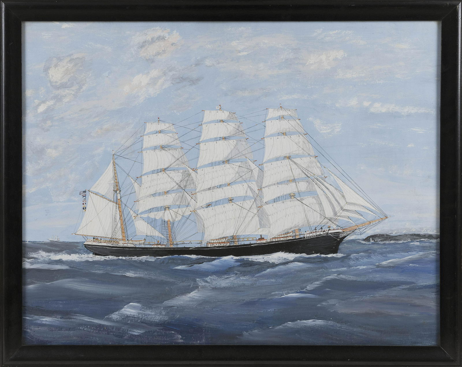 AMERICAN SCHOOL (Early 20th Century,), Portrait of a ship., Gouache, 21.5" x 27.5" sight. Framed 31" (1 of 2)