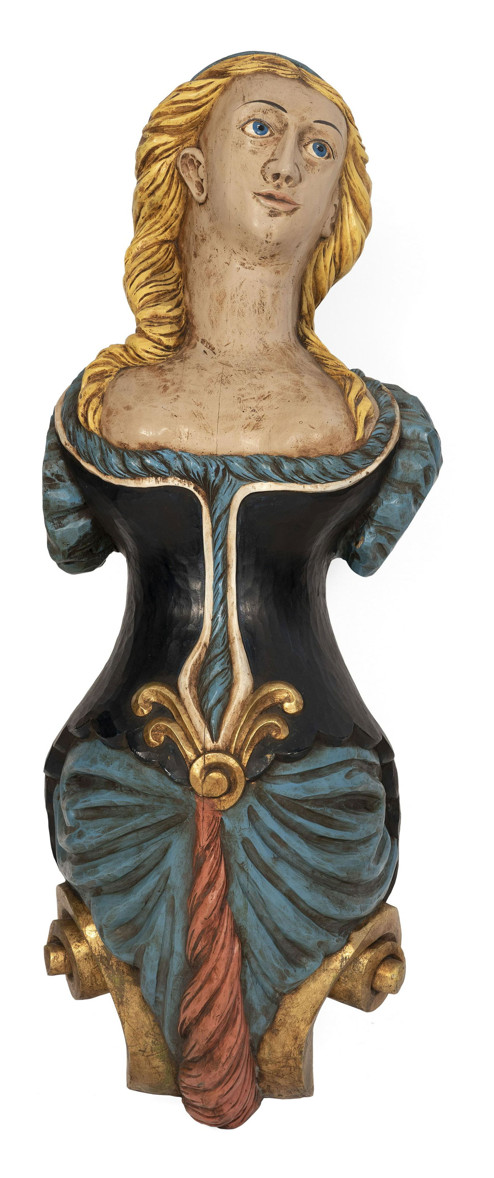 COPY OF A 19TH CENTURY SHIP’S FIGUREHEAD 20th Century Height approx. 46”. (1 of 1)