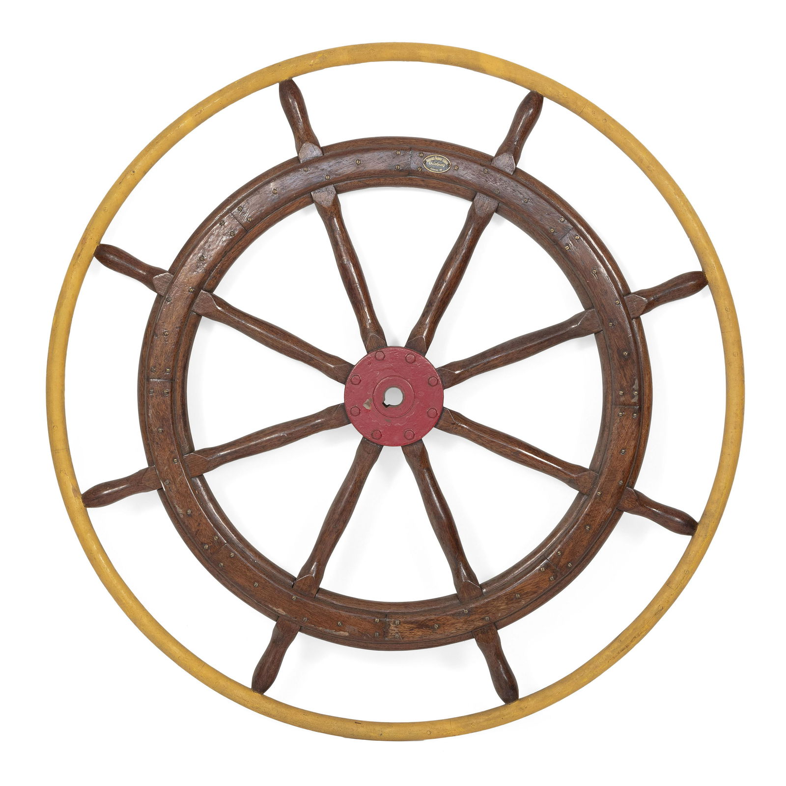 EIGHT-SPOKE SHIP'S WHEEL Early 20th Century Diameter 56”. (1 of 1)