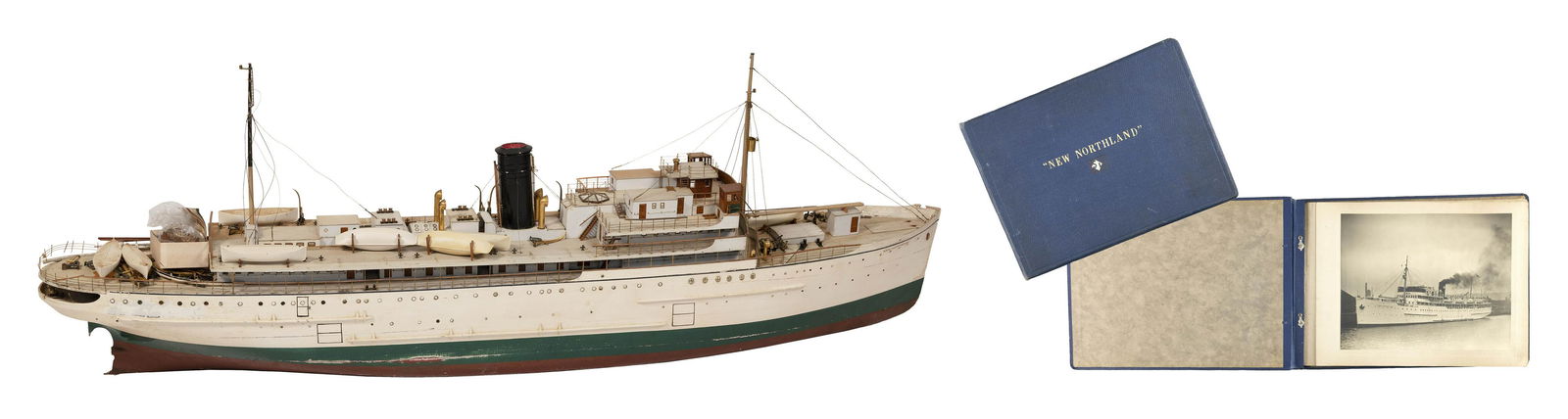 LARGE MODEL OF THE SHIP “NEW NORTHLAND” First Half of the 20th Century Model height (1 of 6)