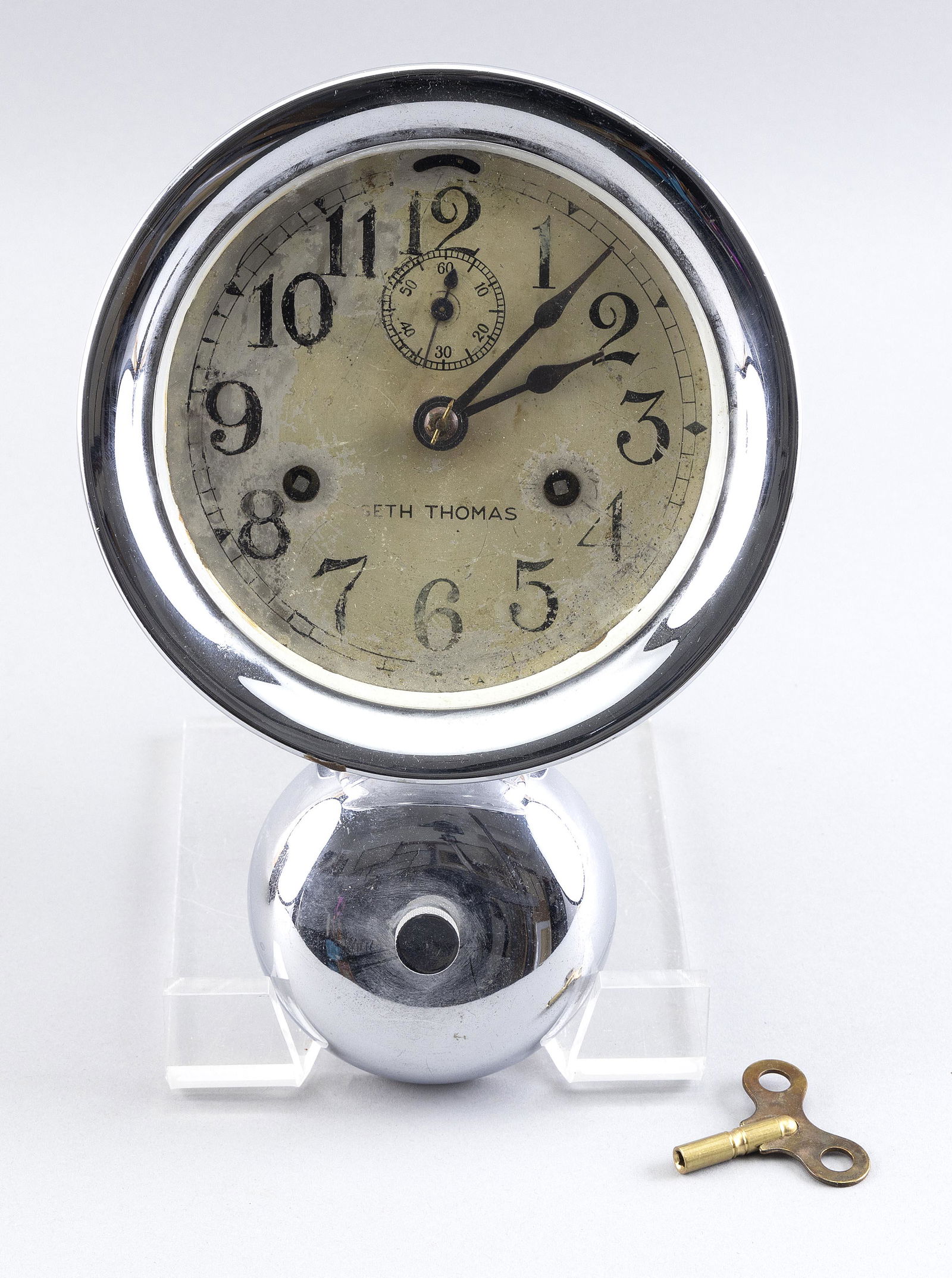 SETH THOMAS SHIP’S CLOCK WITH BELL Massachusetts, Early 20th Century Height 10.5”. (1 of 2)