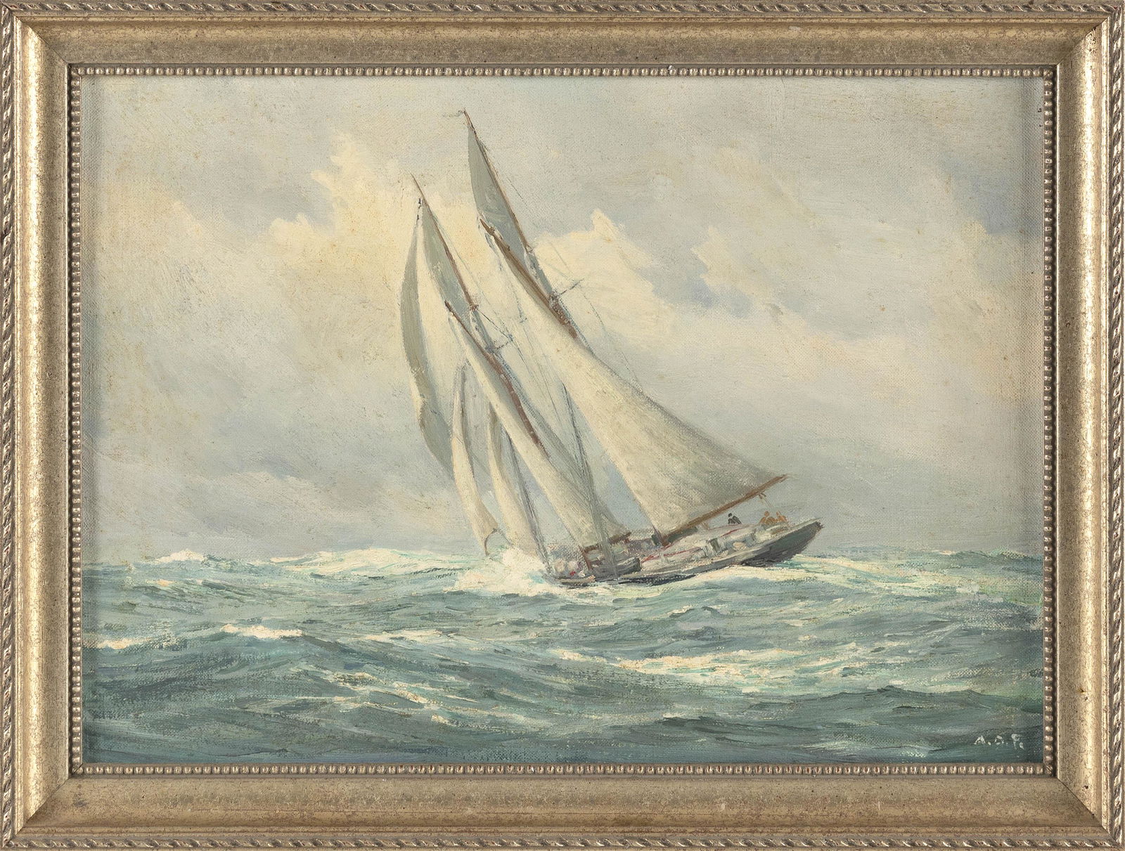 ANTON OTTO FISCHER (New York/Germany, 1882-1962), On the Grand Banks, a Gloucester schooner., Oil on (1 of 2)