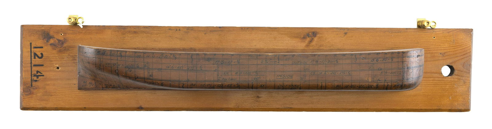 MOUNTED BUILDER’S HALF HULL MODEL OF A MOTOR VESSEL First Half of the 20th Century Pine (1 of 3)