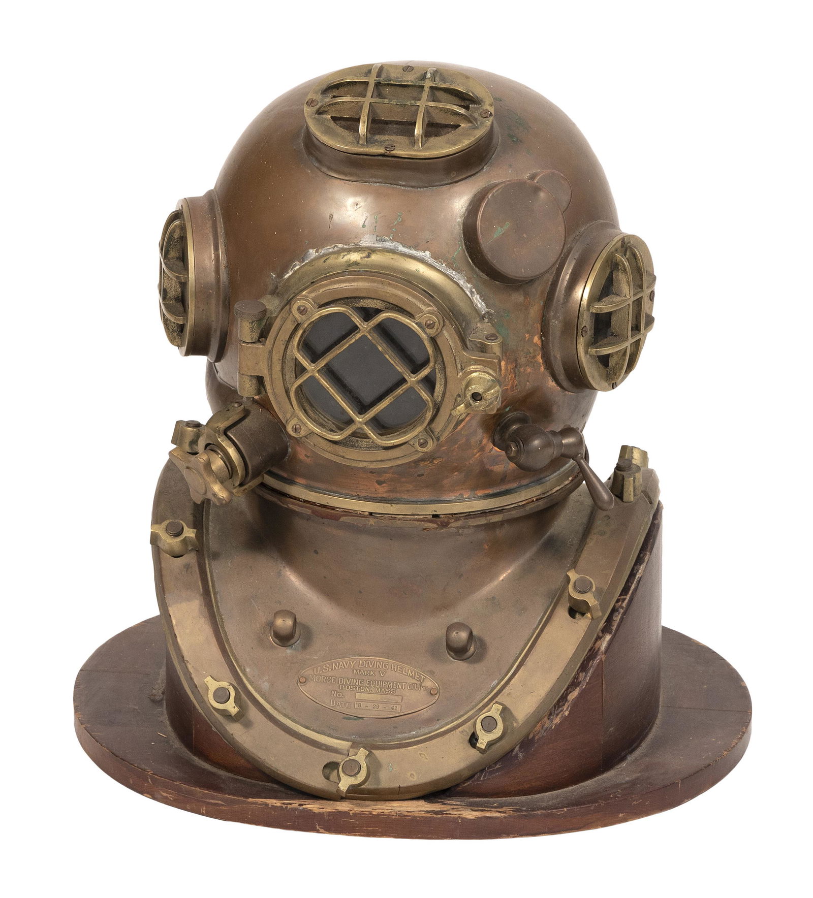 REPRODUCTION COPPER AND BRASS DIVER’S HELMET Mid-20th Century Height 21”. Width (1 of 1)