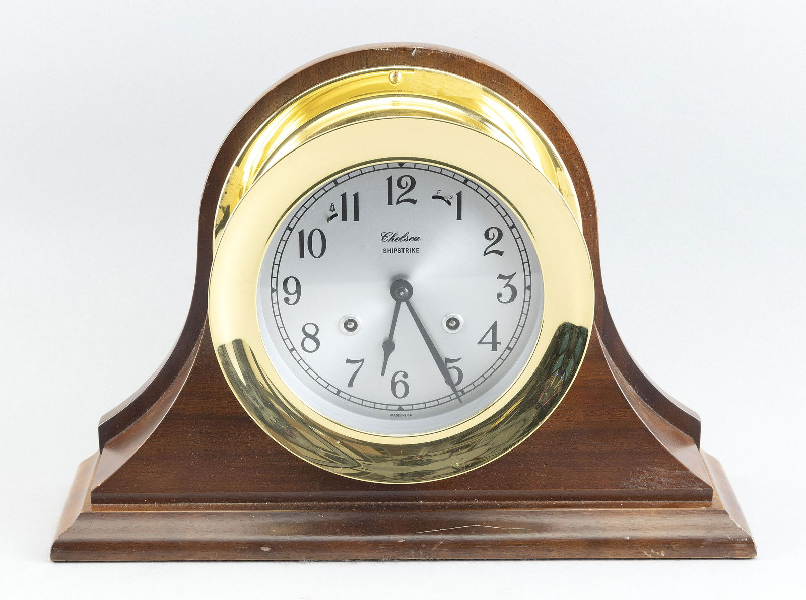 CHELSEA SHIP'S CLOCK Late 20th Century Dial diameter 5.75". Total height 9.5". (1 of 2)
