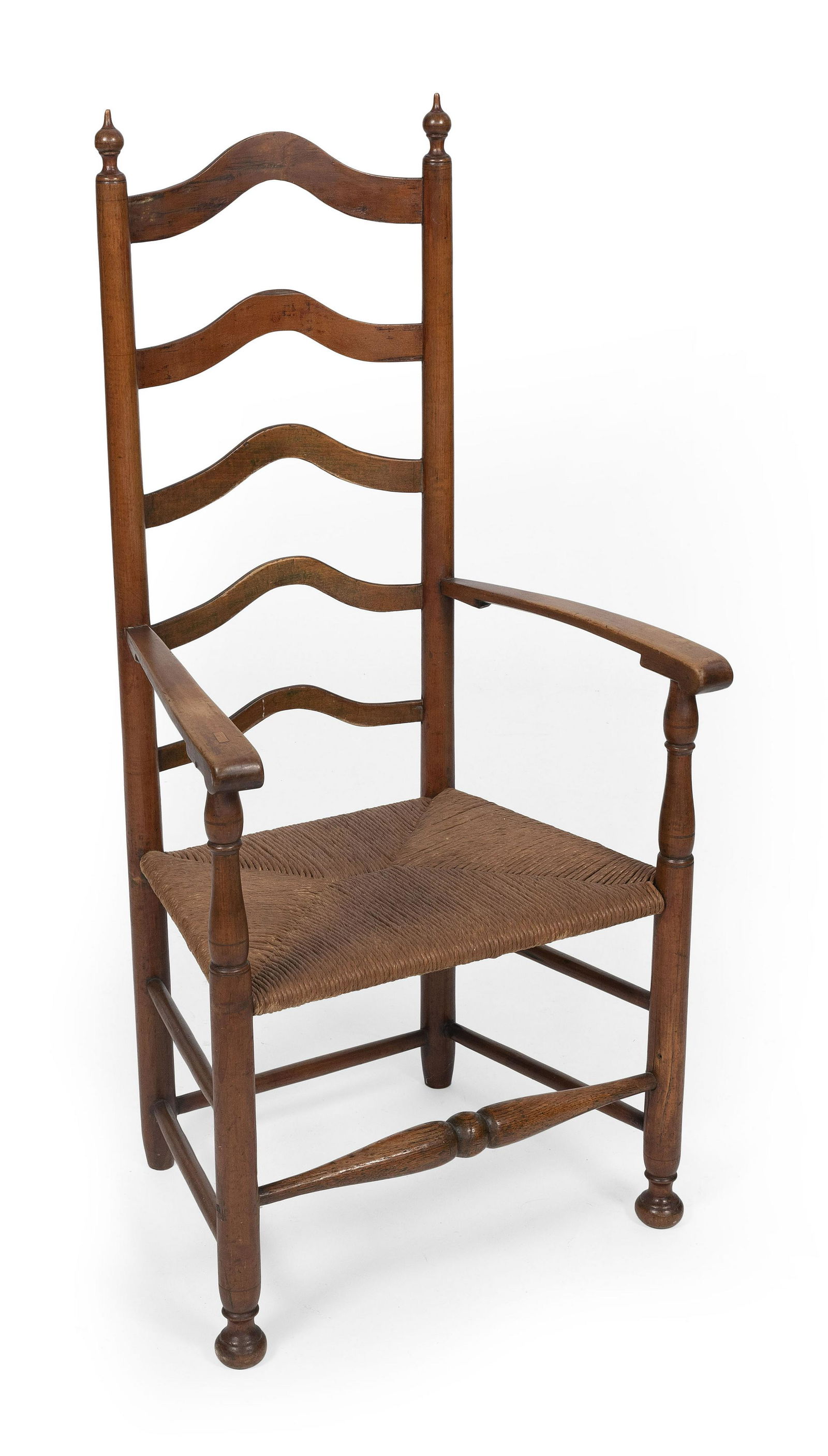 RARE DELAWARE VALLEY LADDERBACK ARMCHAIR Late 18th Century Back height 45.5”. Seat height (1 of 1)