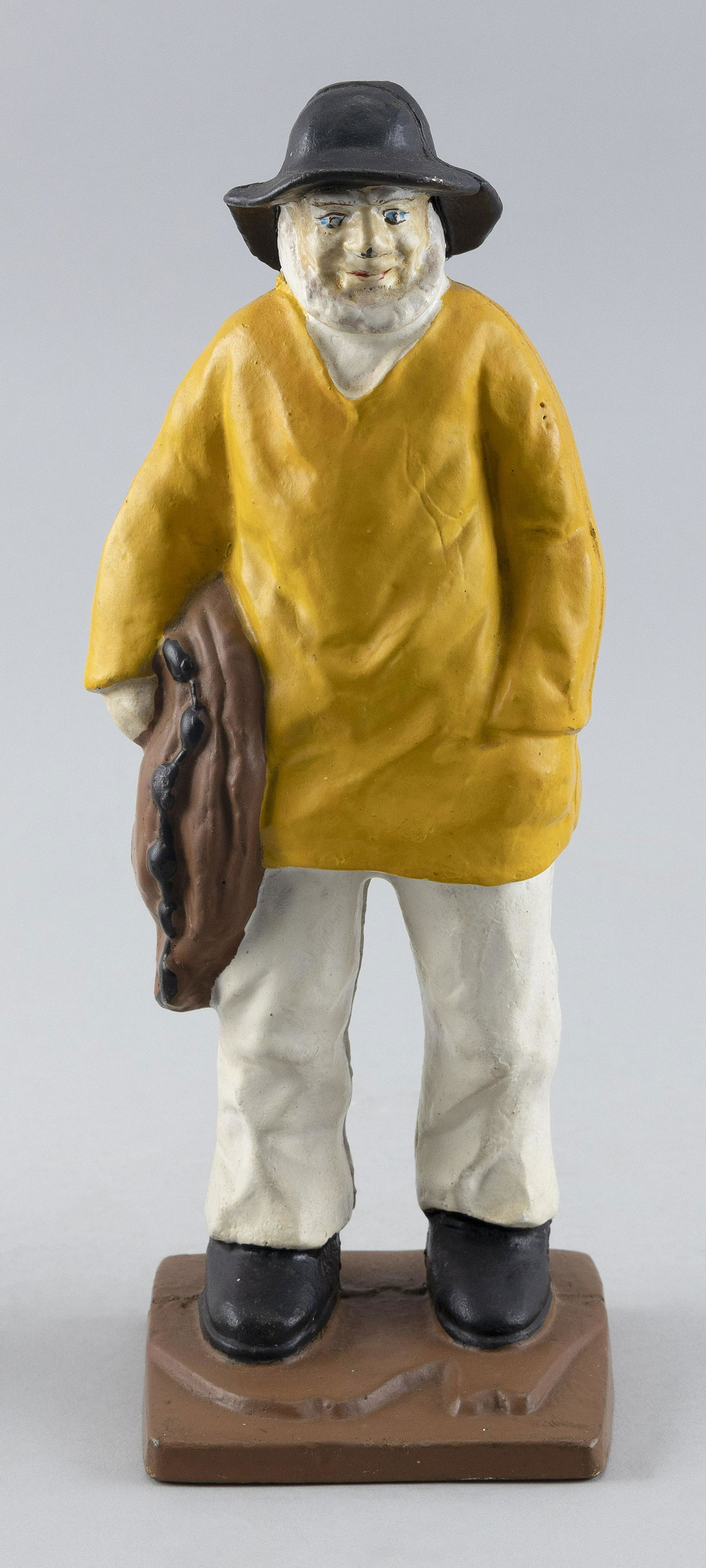 PAINTED CAST IRON FIGURE OF AN OLD SALT 20th Century Height 11.5”. (1 of 3)