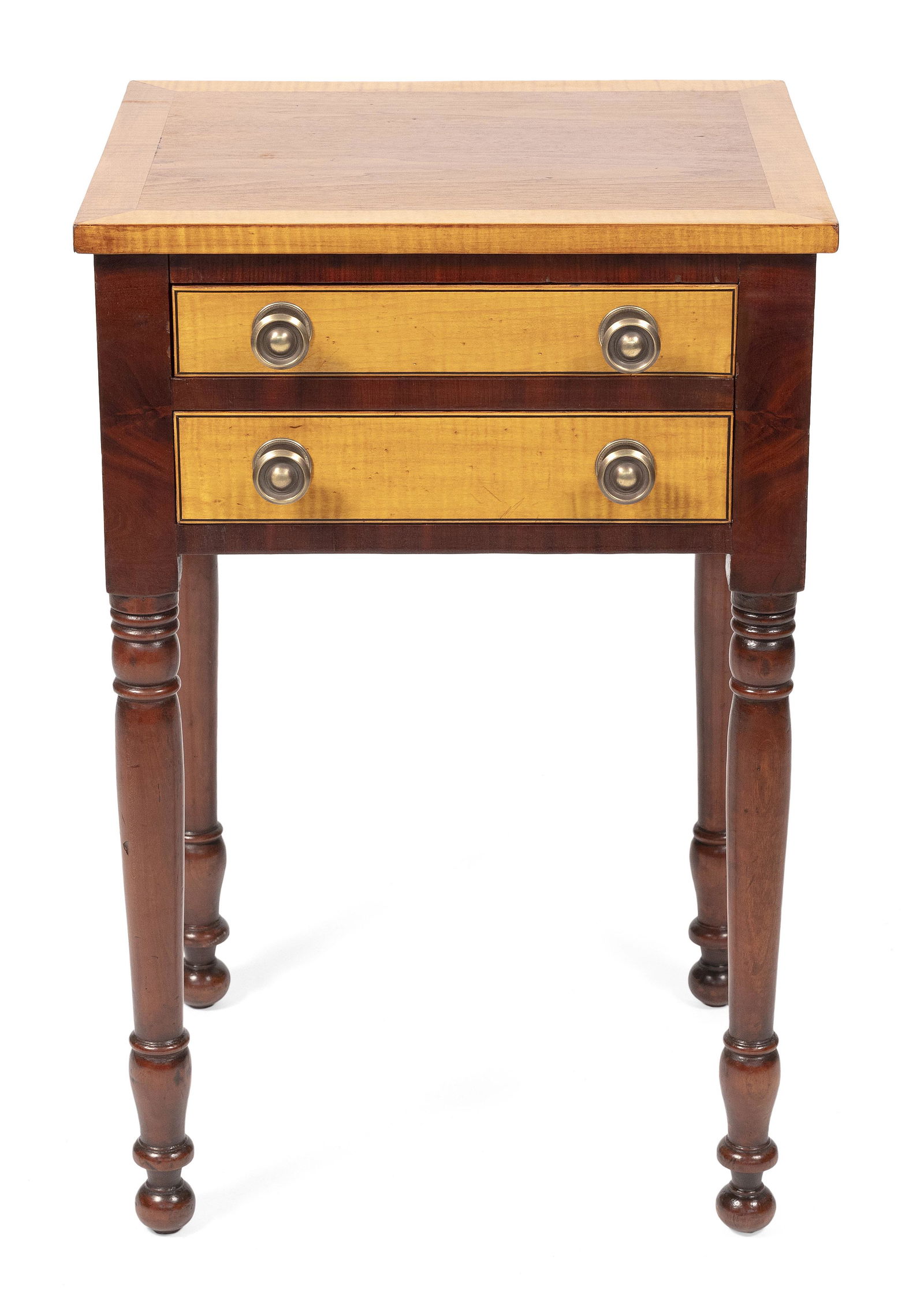 SHERATON TWO-DRAWER STAND 19th Century Height 29”. Width 19”. Depth 17”. (1 of 1)