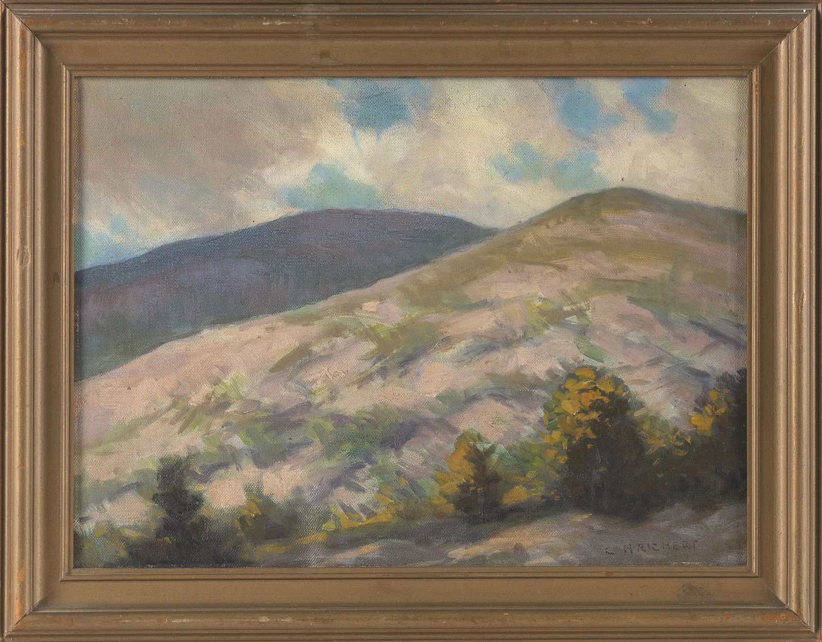 CHARLES HENRY RICHERT (Maine/Massachusetts, 1880-1974), Mountainous landscape., Oil on board, 10" x (1 of 2)