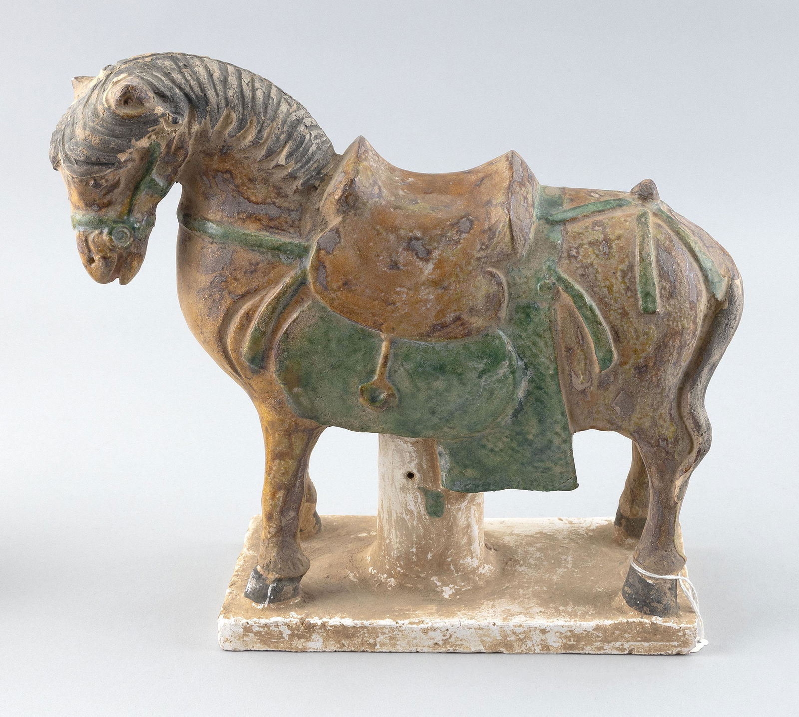 CHINESE SANCAI POTTERY HORSE Ming Dynasty Height 10". Length 11". (1 of 2)